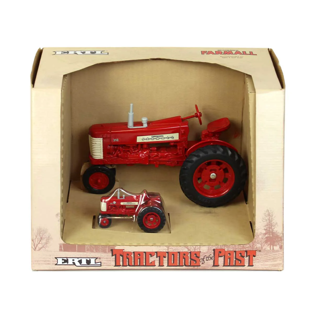 1/16 & 1/43 International Harvester Farmall 350 "Tractors of the Past" Set by ERTL