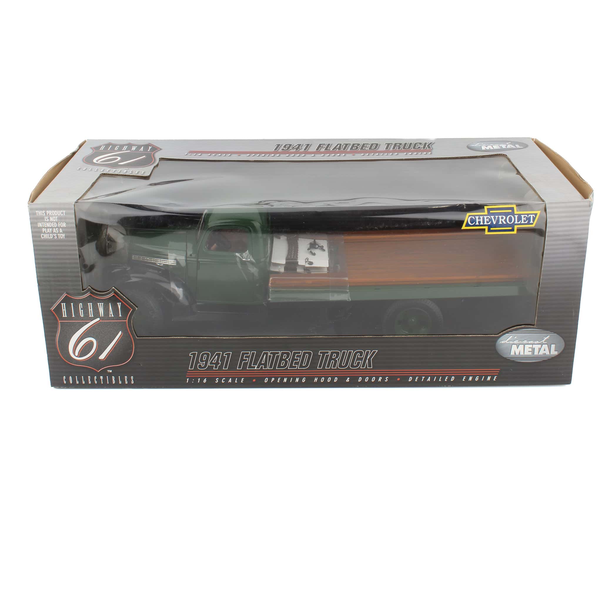 1/16 1941 Chevy Green Flatbed Truck, Highway 61 Collectibles by Die-Cast Promotions