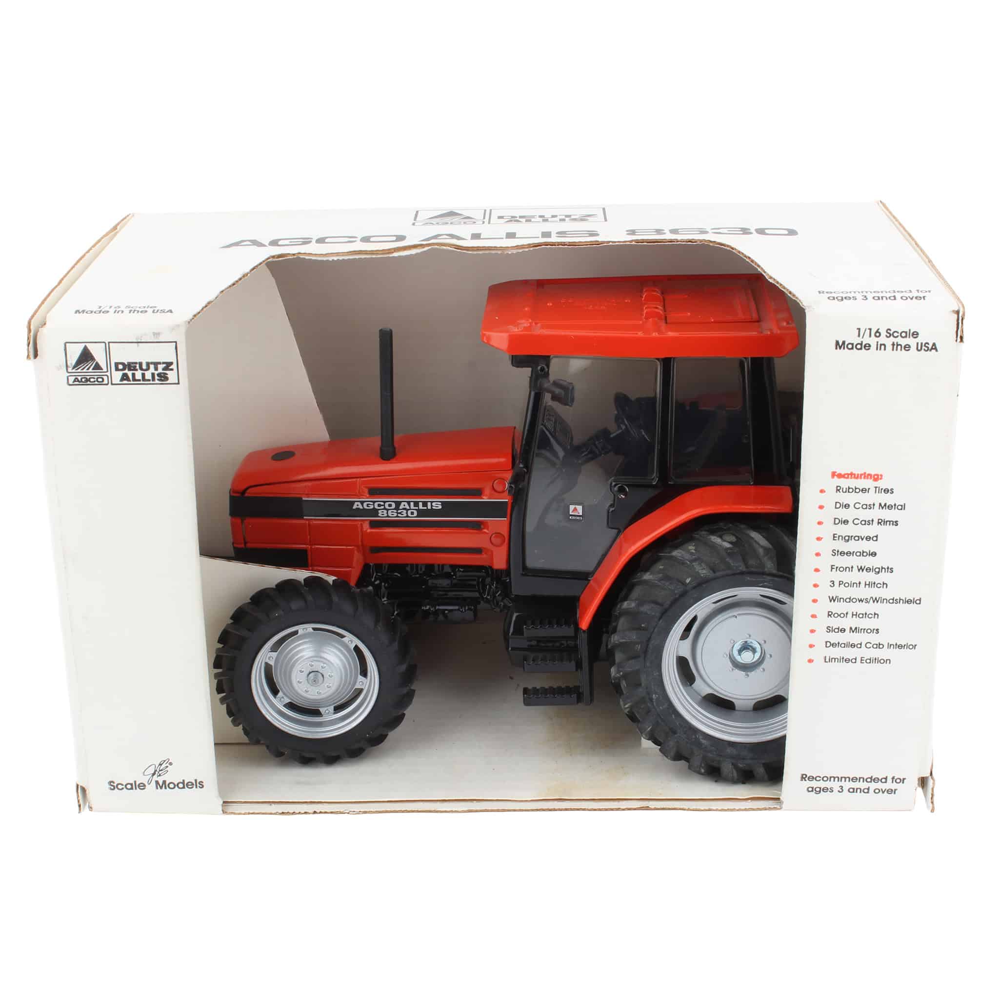 1/16 AGCO Allis 8630 Tractor with MFD & Cab, 1992 Collector Edition, Made in the USA by Scale Models
