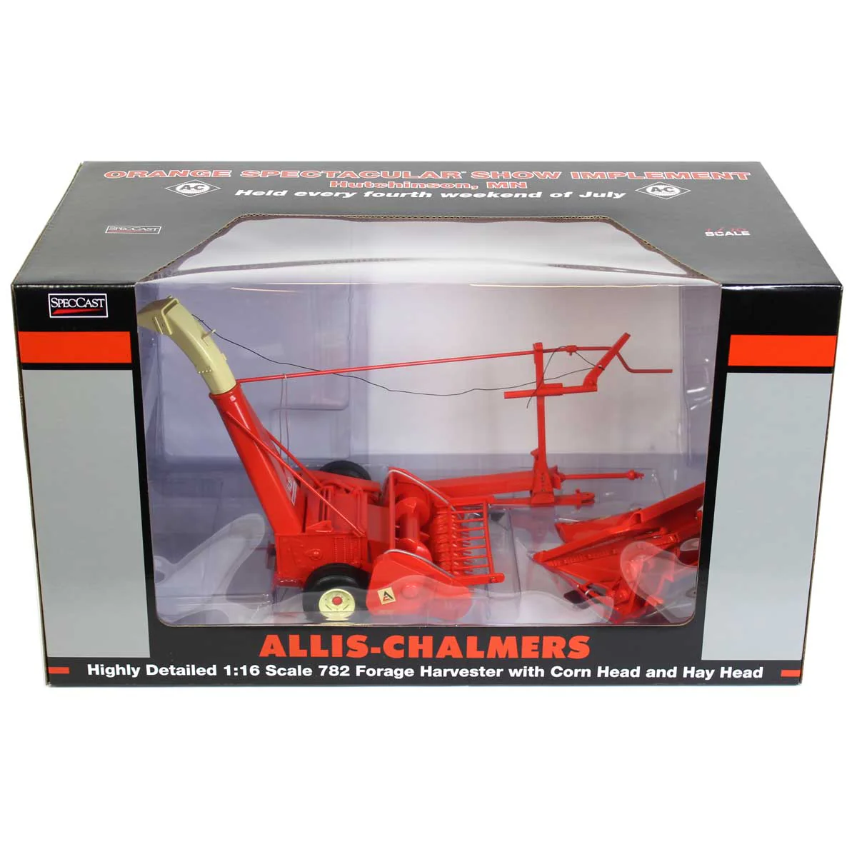 1/16 Allis Chalmers 782 Forage Harvester with Corn & Hay Heads, 2019 Orange Spectacular Show Implement - Image 2