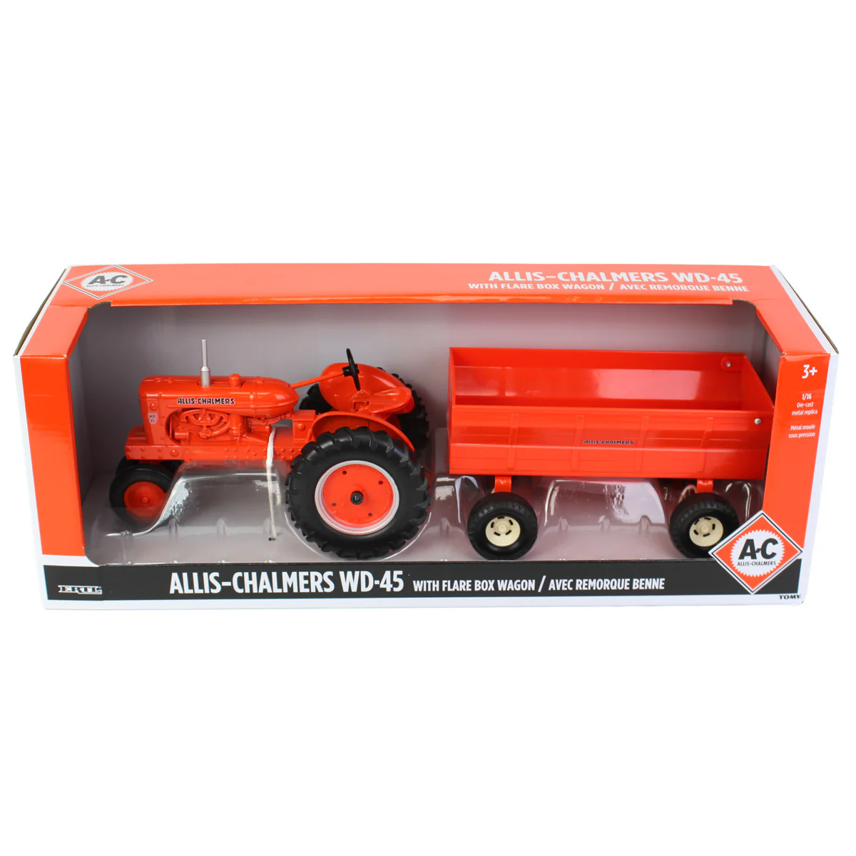 1/16 Allis Chalmers WD-45 Tractor with Flare Box Wagon by ERTL - Image 6