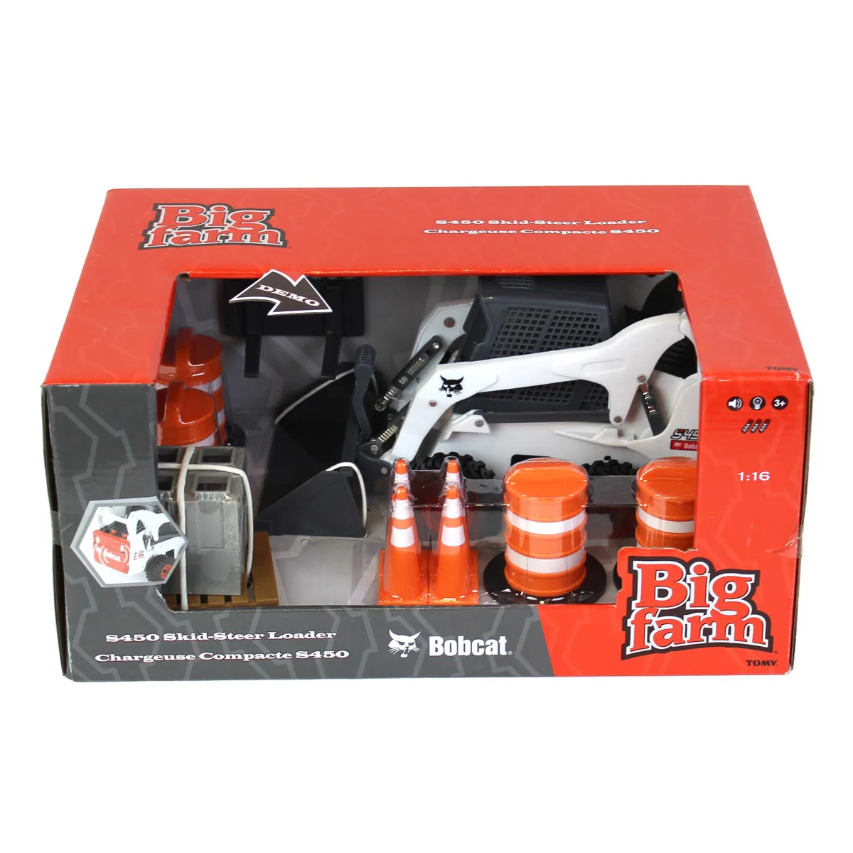 1/16 Big Farm Bobcat S450 Skid Steer Set with Accessories - Image 8