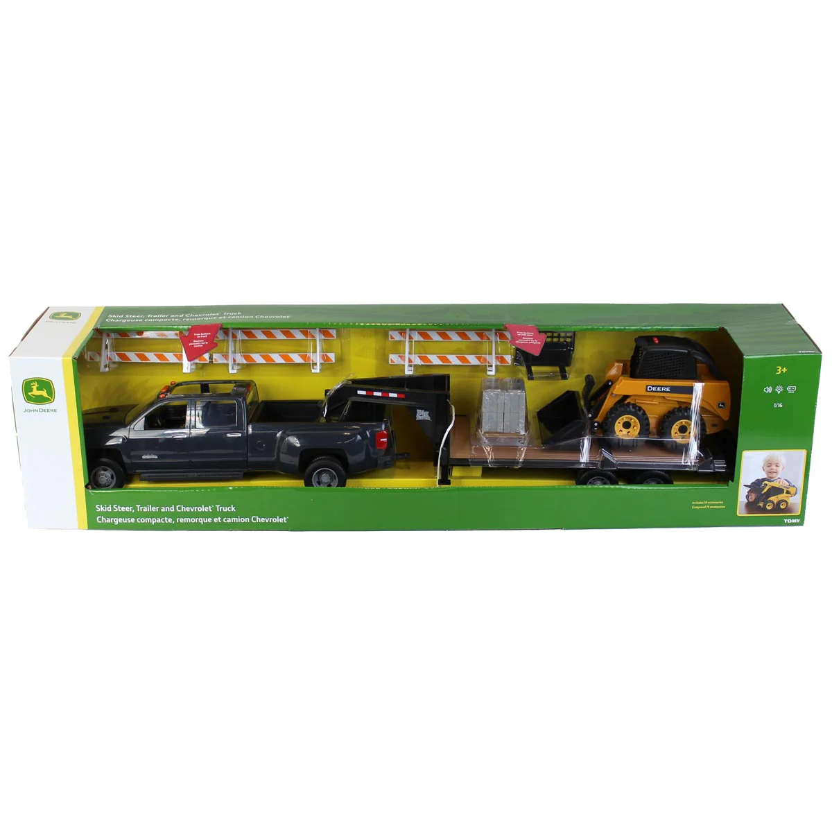 1/16 Big Farm Chevy Dually Quad Cab with Gooseneck Trailer and John Deere Skid Steer - Image 8