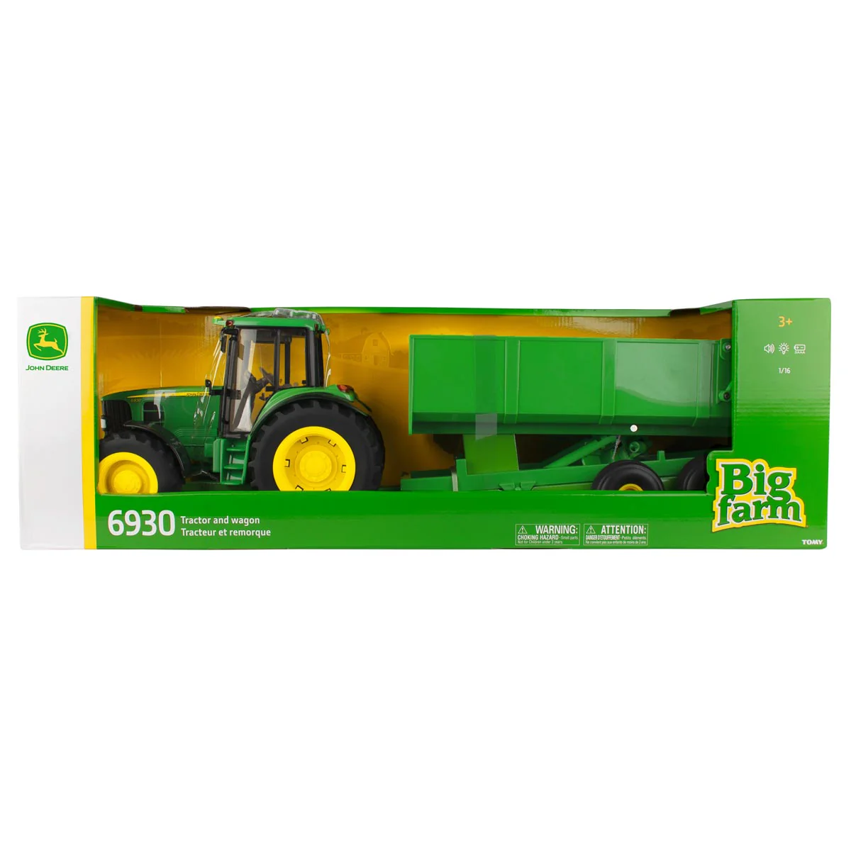 1/16 John Deere 6930 Premium Tractor with Green Dump Wagon, ERTL Big Farm - Image 8