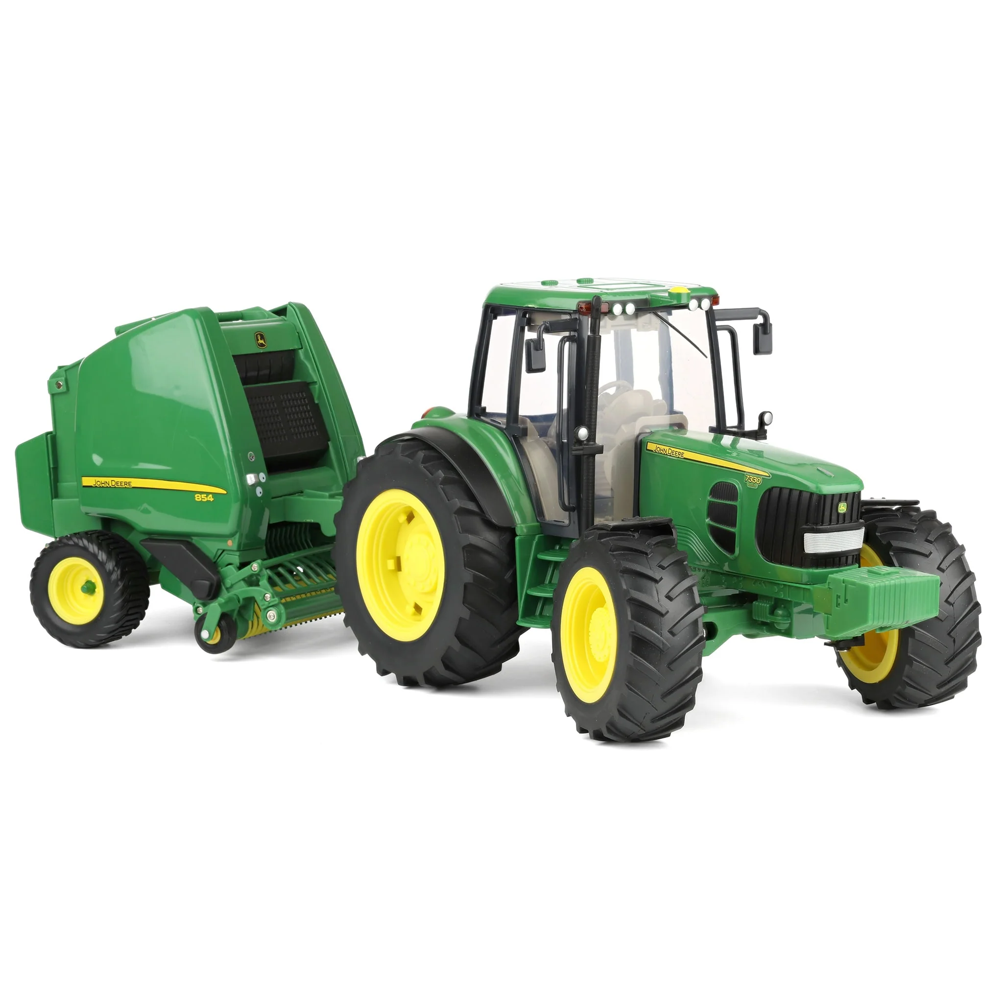 1/16 Big Farm John Deere 7330 with 854 Round Baler & 2 Bales - Image 2