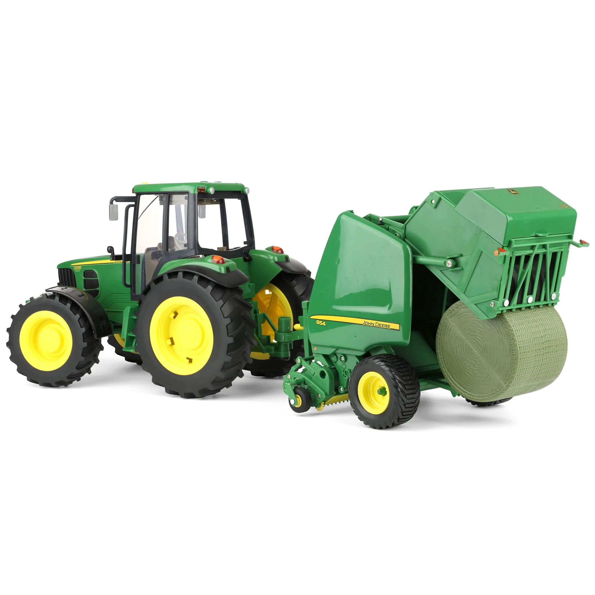 1/16 Big Farm John Deere 7330 with 854 Round Baler & 2 Bales - Image 4