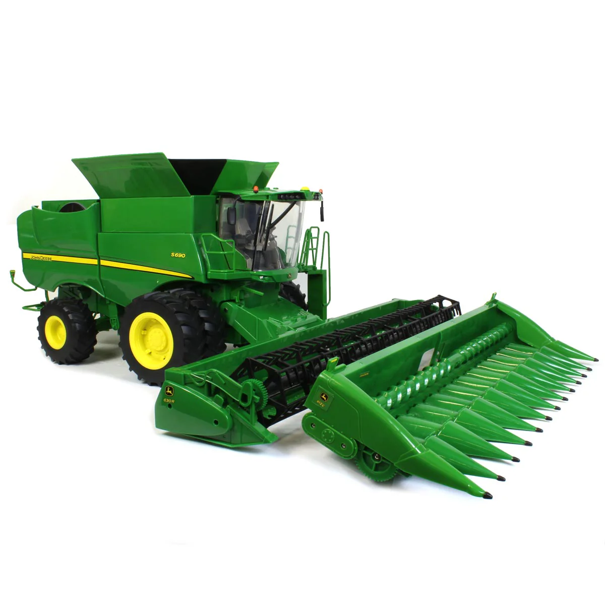 1/16 Big Farm John Deere S690 Combine with 12 Row Corn Head and Grain Head - Image 2