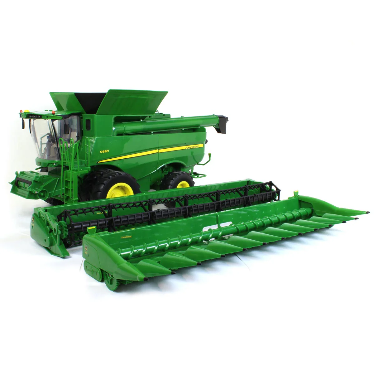 1/16 Big Farm John Deere S690 Combine with 12 Row Corn Head and Grain Head - Image 6