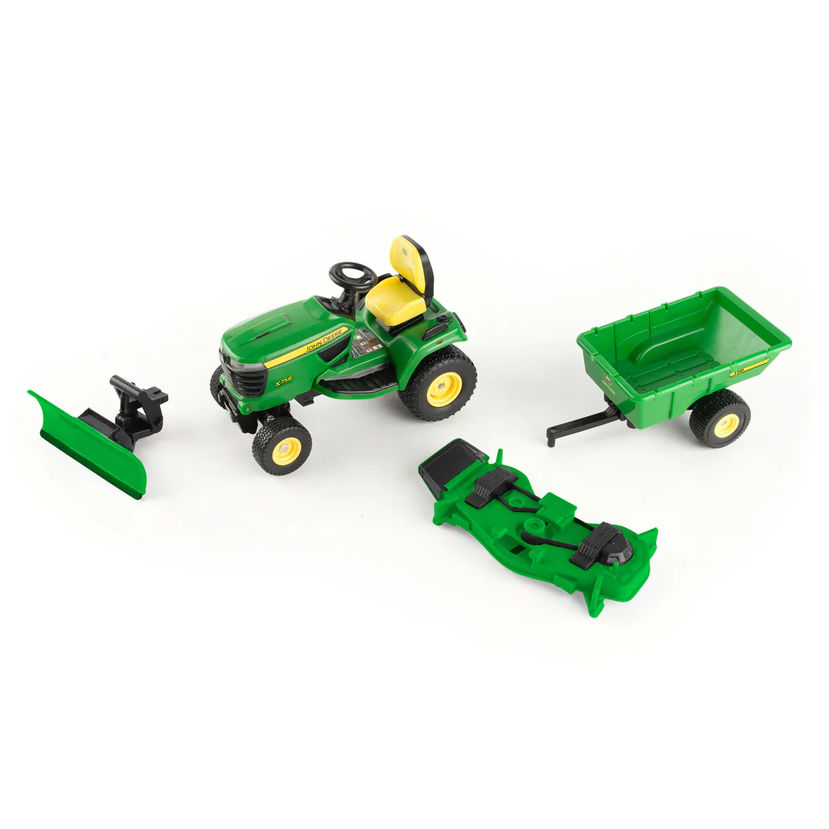 1/16 Big Farm John Deere X758 Lawn Mower with Blade and Cart - Image 3