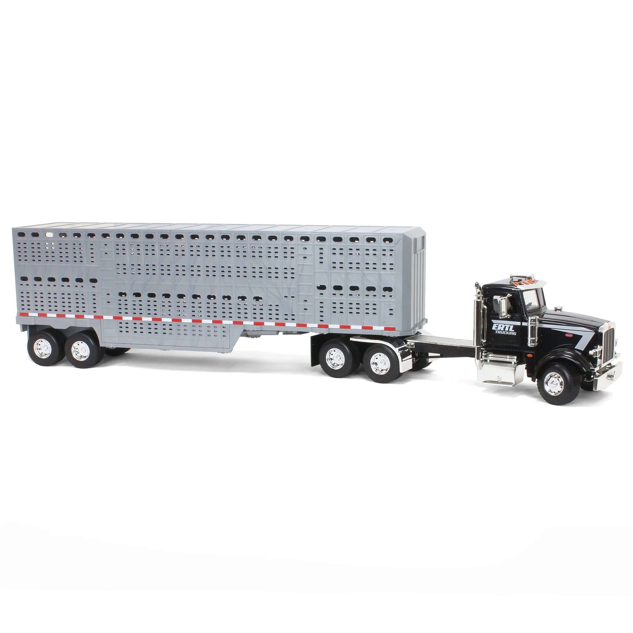 1/16 Big Farm ERTL Peterbilt 367 Semi Truck with Livestock Trailer & 4 Cows - Image 2