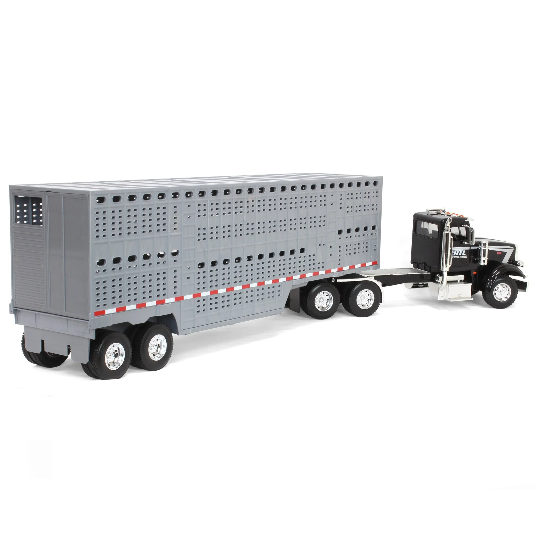 1/16 Big Farm ERTL Peterbilt 367 Semi Truck with Livestock Trailer & 4 Cows - Image 3