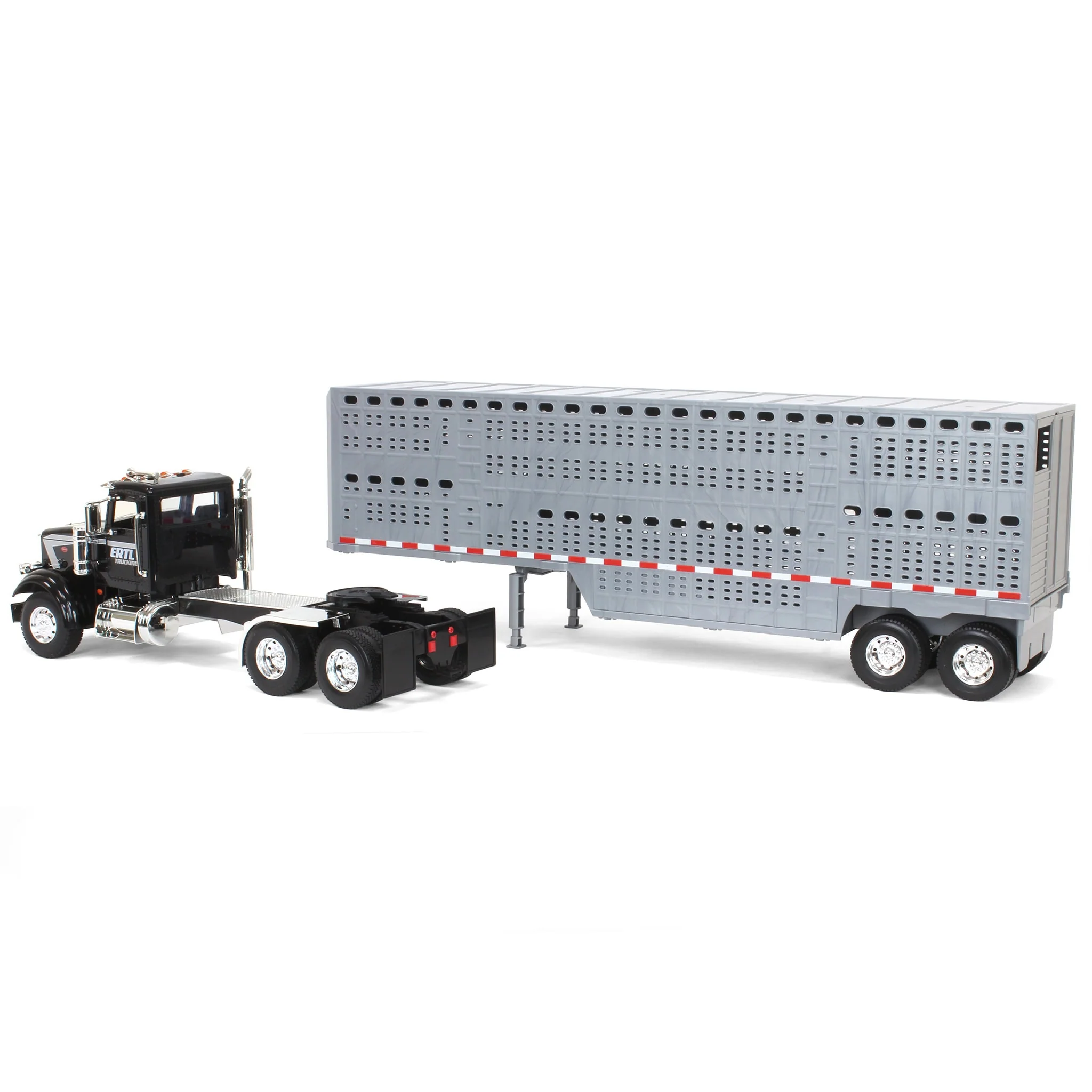 1/16 Big Farm ERTL Peterbilt 367 Semi Truck with Livestock Trailer & 4 Cows - Image 4