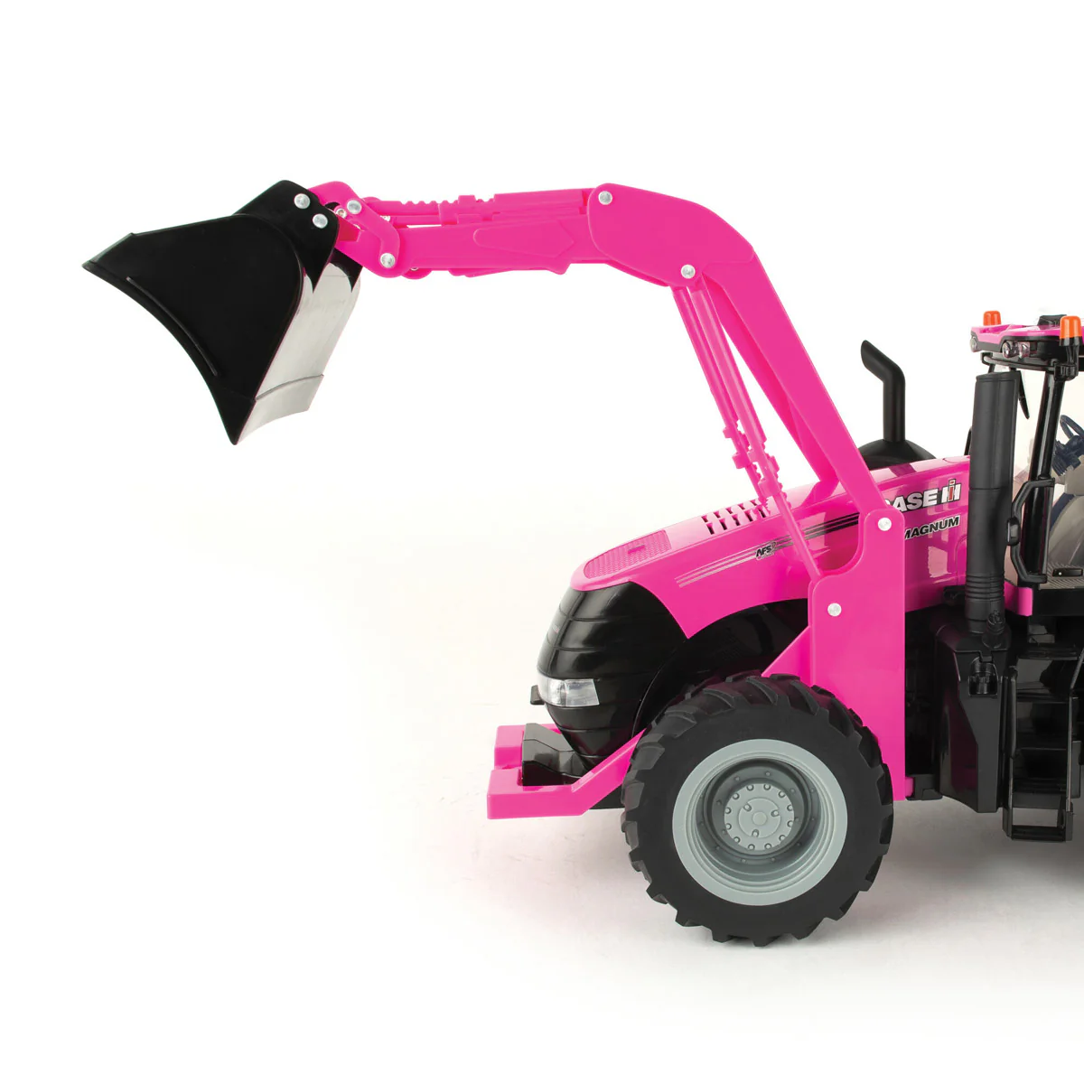 1/16 Pink Case IH Magnum Tractor with Front Loader and Lights & Sounds, ERTL Big Farm - Image 2