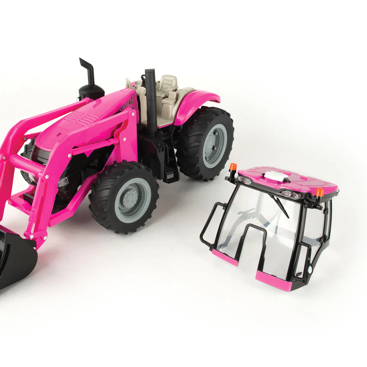 1/16 Pink Case IH Magnum Tractor with Front Loader and Lights & Sounds, ERTL Big Farm - Image 5