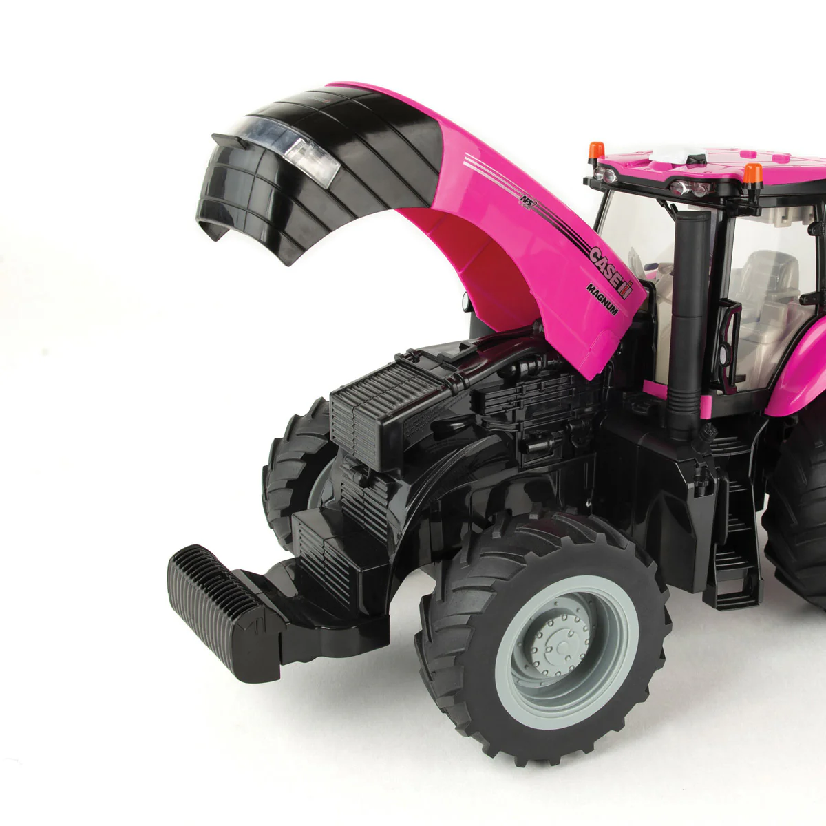 1/16 Pink Case IH Magnum Tractor with Front Loader and Lights & Sounds, ERTL Big Farm - Image 7