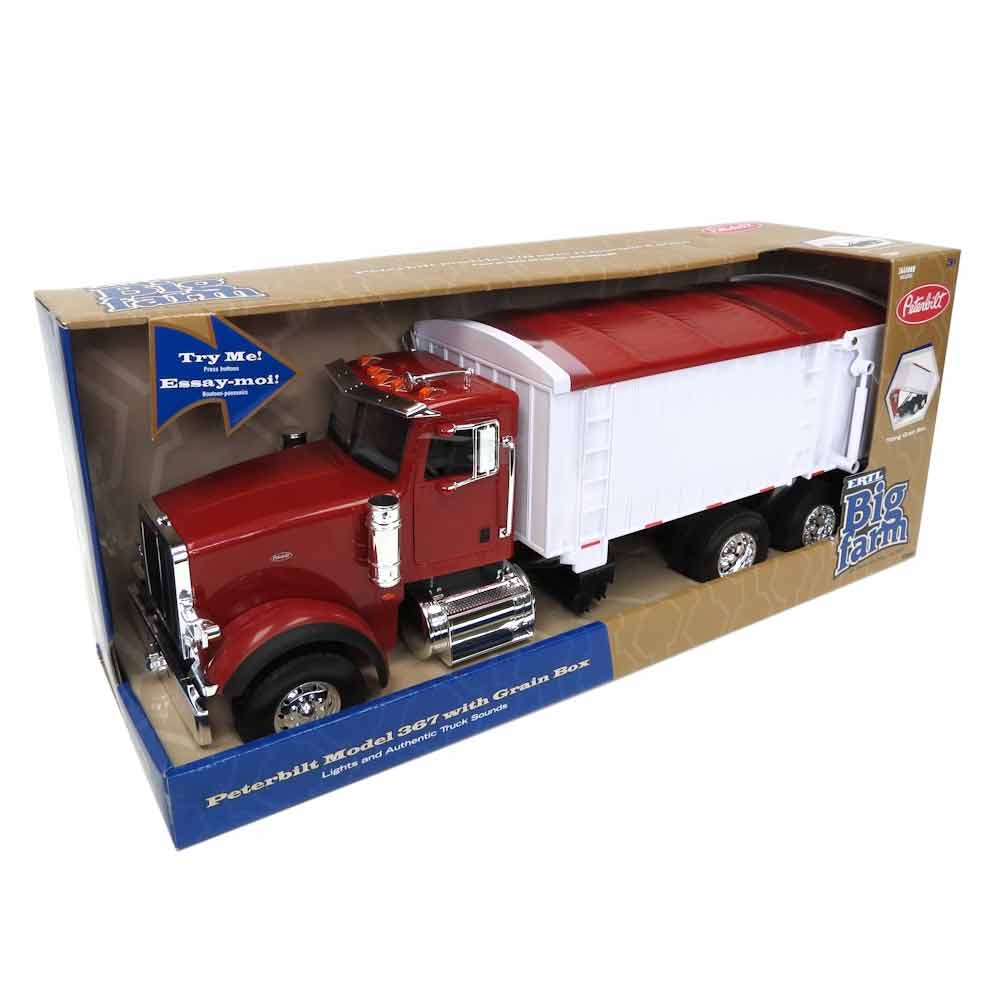 1/16 Big Farm Red Peterbilt 367 Truck with Grain Box and Red Tarp by ERTL - Image 3