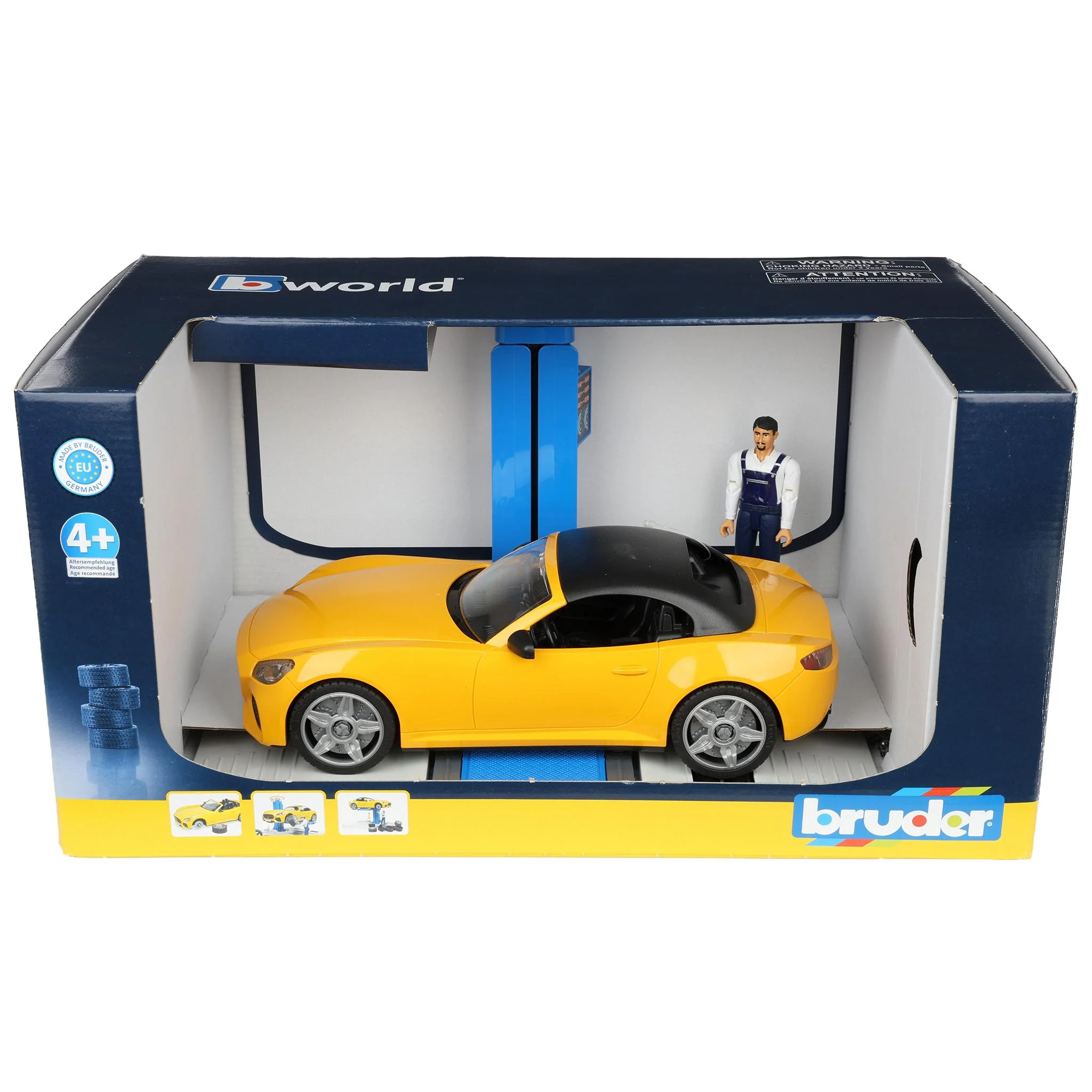 1/16 Bruder bworld Car Service Center with Bruder Roadster - Image 4