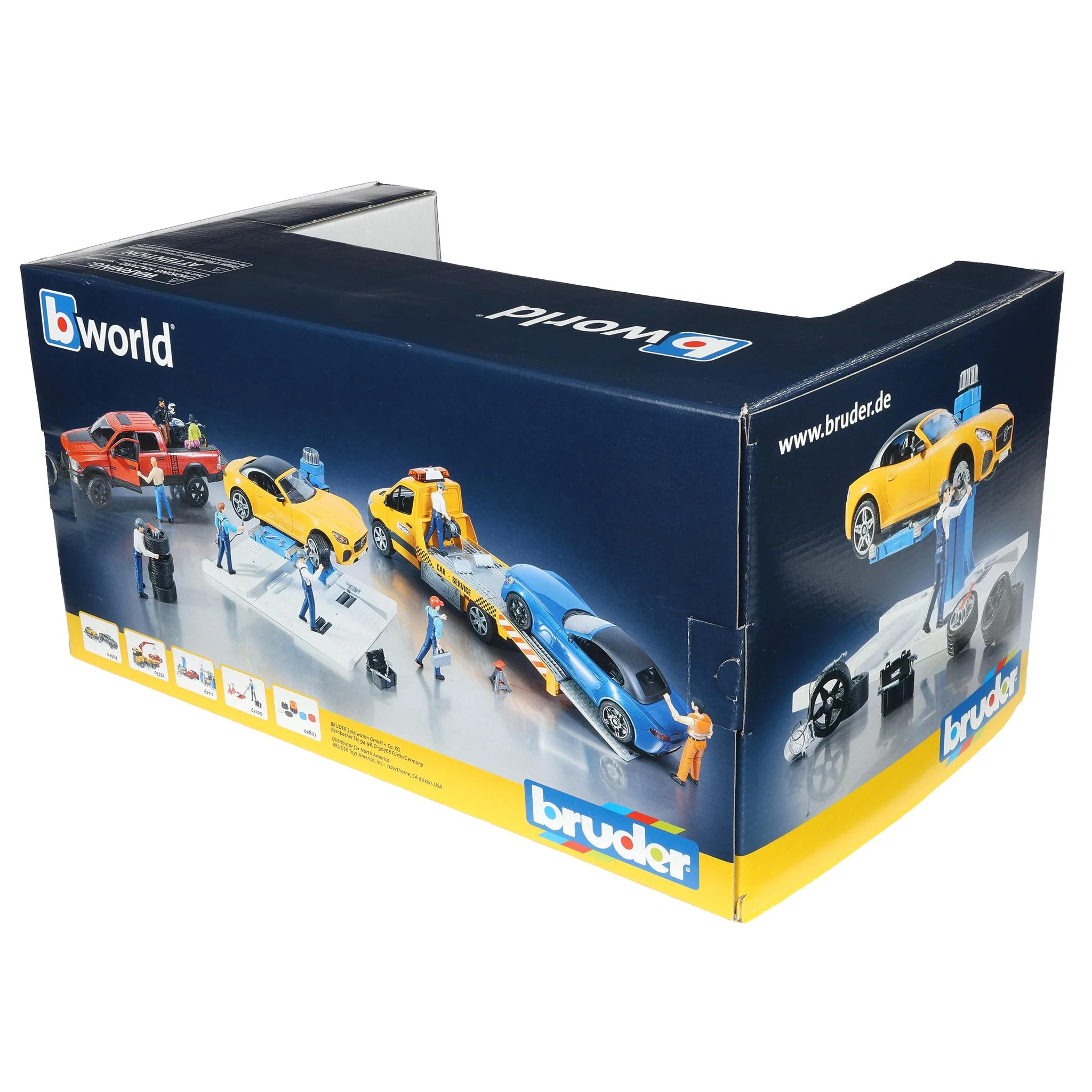1/16 Bruder bworld Car Service Center with Bruder Roadster - Image 5
