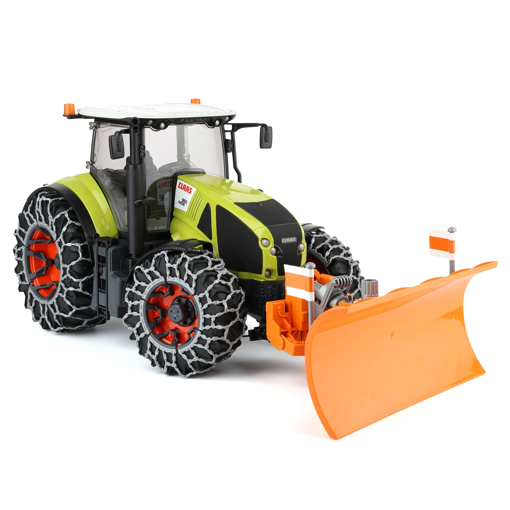1/16 Bruder Claas Axion 950 Tractor with Snow Chains & Snow Blade - Image 2