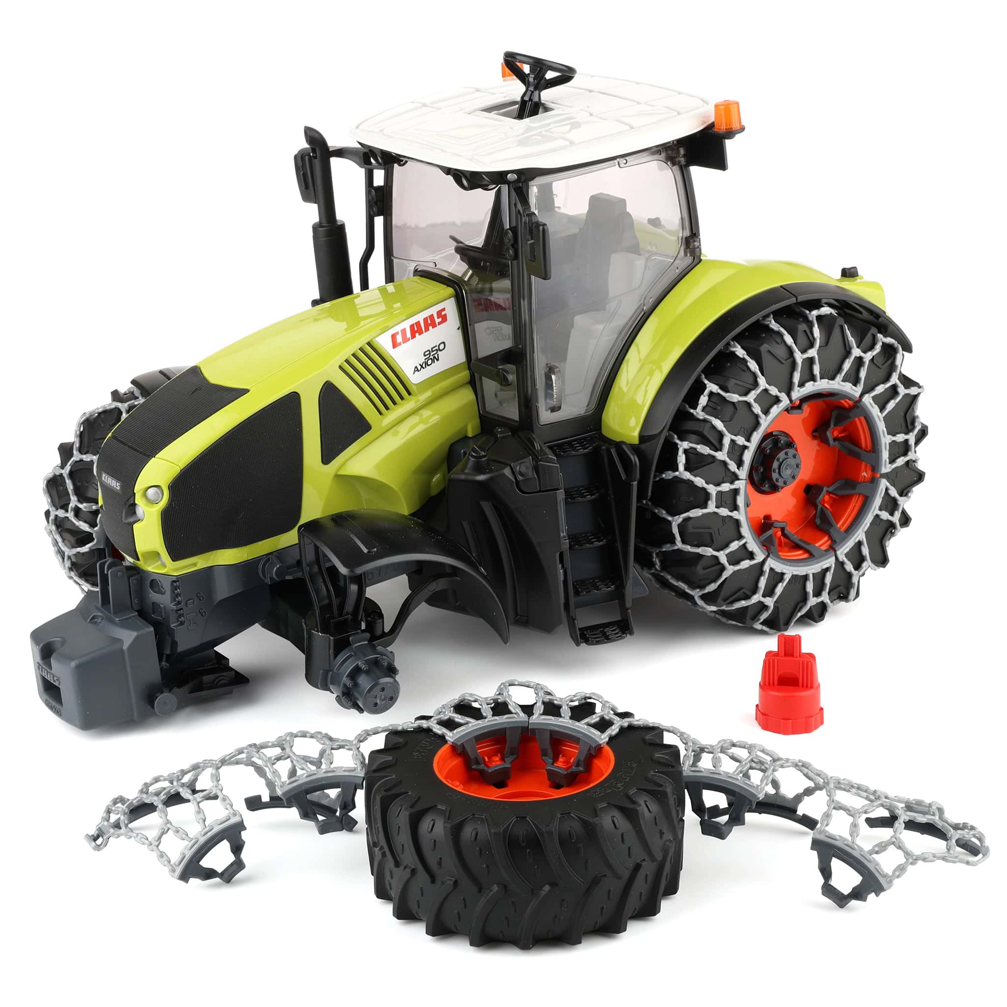 1/16 Bruder Claas Axion 950 Tractor with Snow Chains & Snow Blade - Image 6