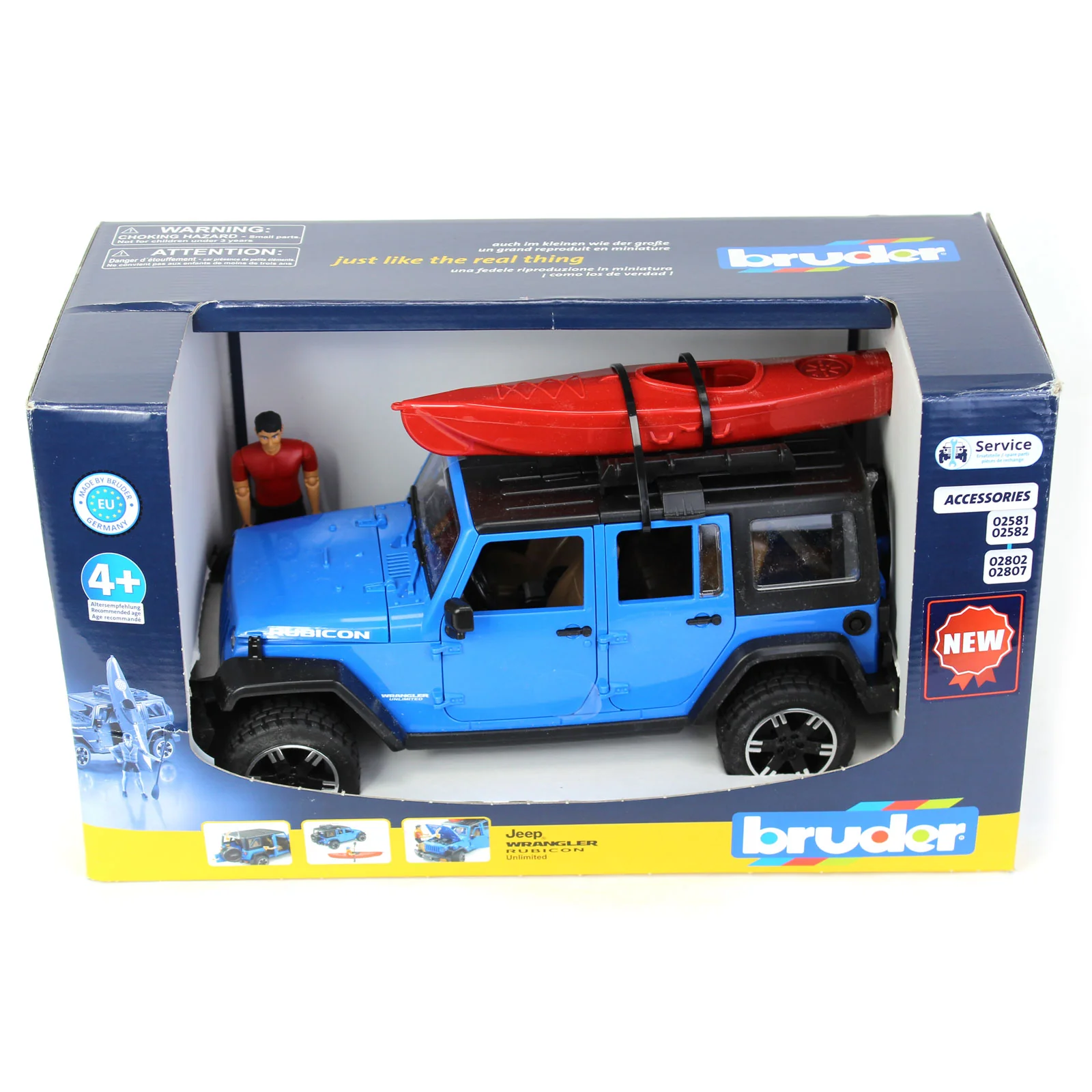 1/16 Bruder Jeep Wrangler Rubicon Unlimited with Kayak and Kayaker - Image 6
