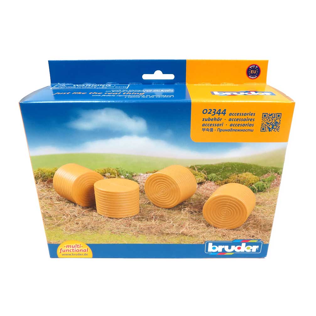 1/16 Bruder Large Unwrapped Round Bales 4 Pack - Image 2