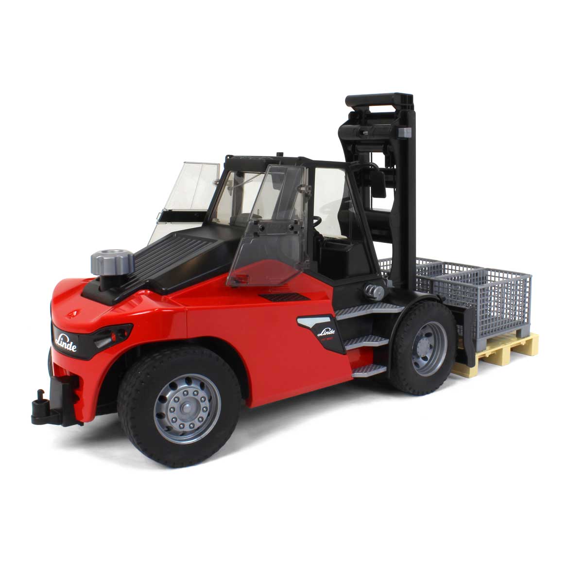 1/16 Bruder Linde HT160 Forklift with Pallet and 3 Pallet Cages - Image 5