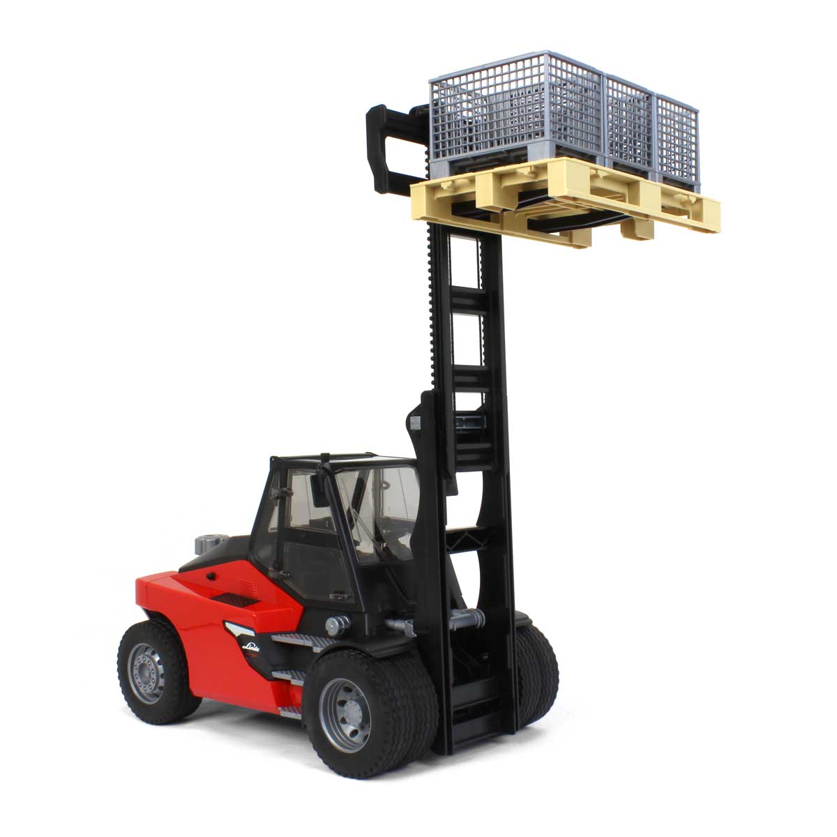 1/16 Bruder Linde HT160 Forklift with Pallet and 3 Pallet Cages - Image 6