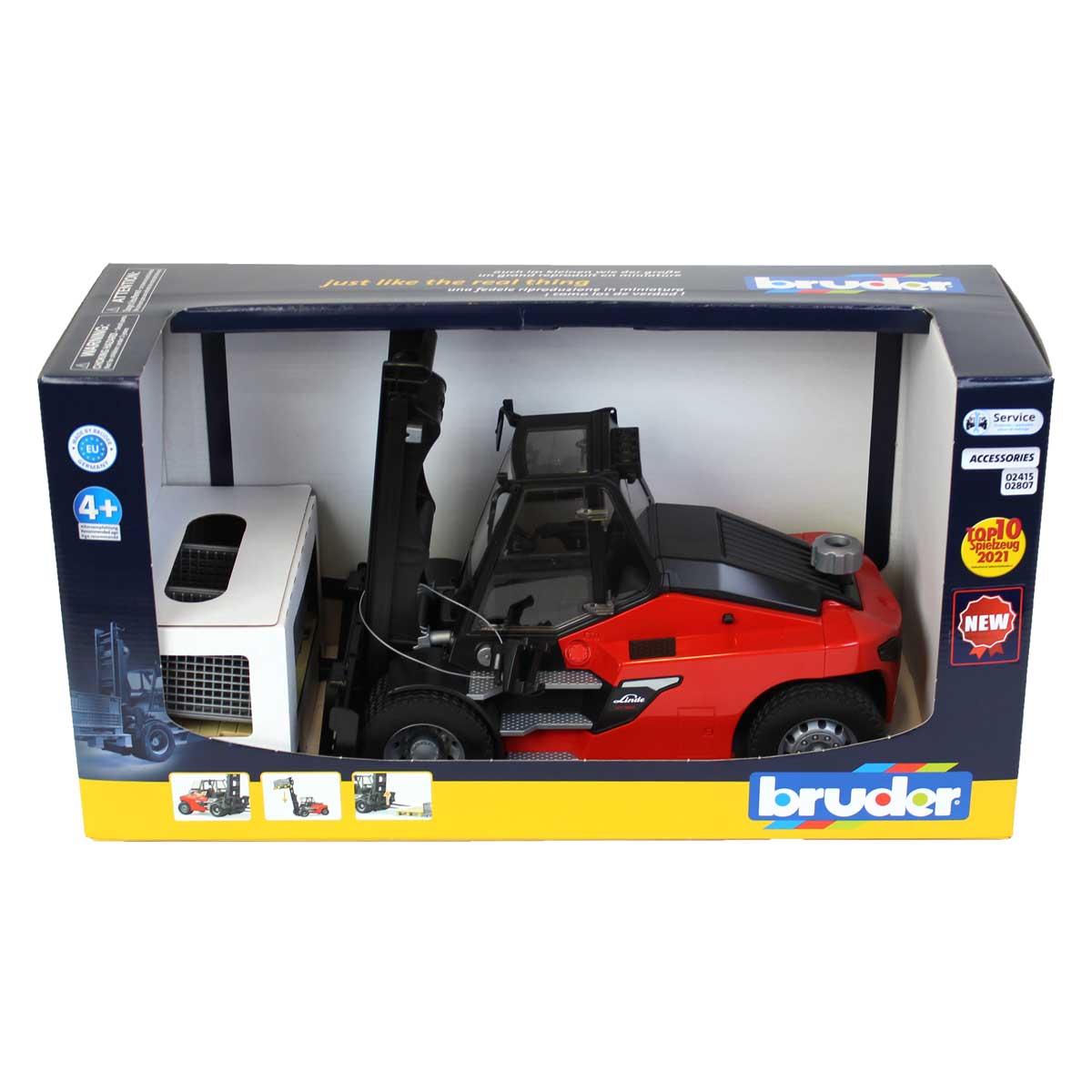 1/16 Bruder Linde HT160 Forklift with Pallet and 3 Pallet Cages - Image 7