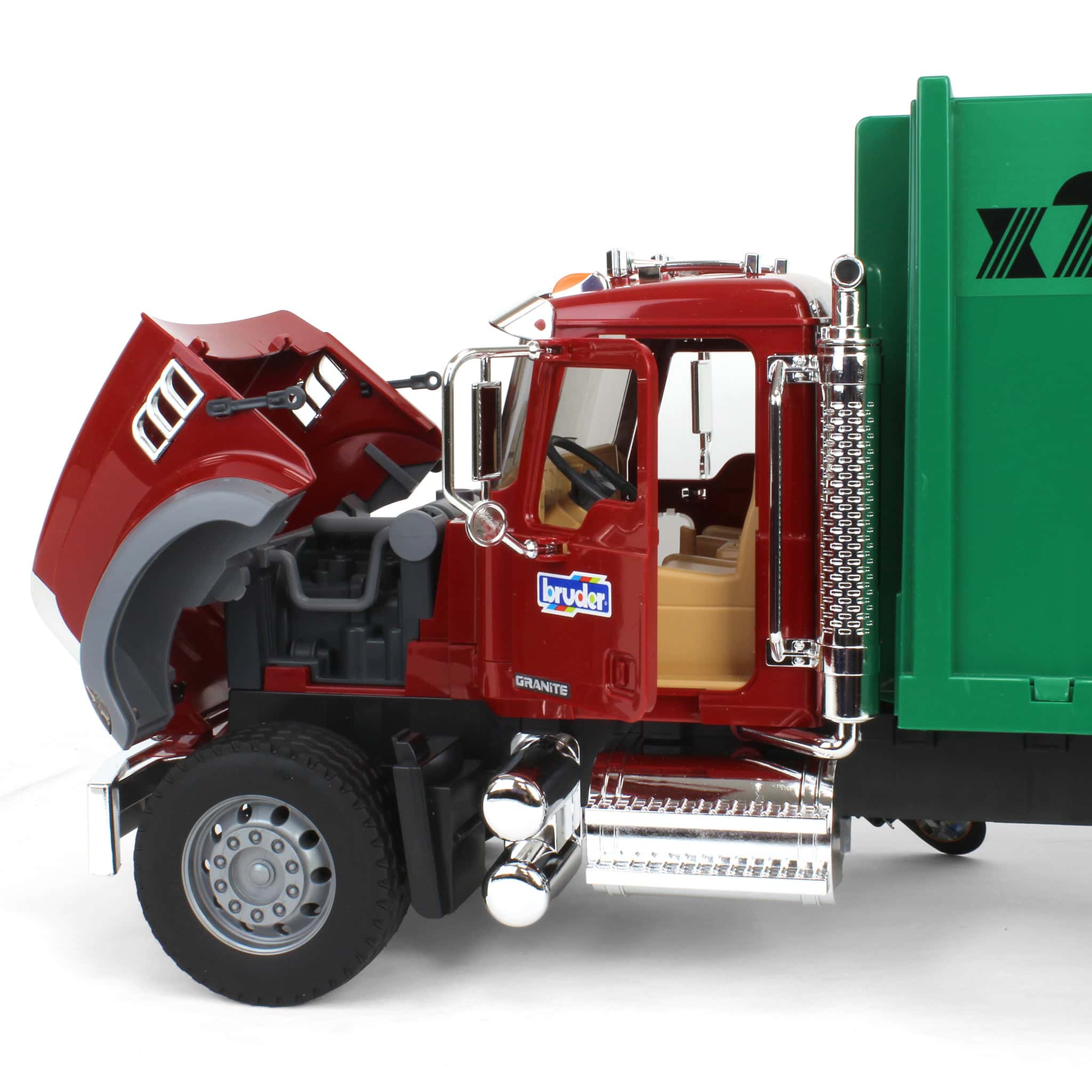 1/16 MACK Granite Rear Loading Garbage Truck by Bruder - Image 7