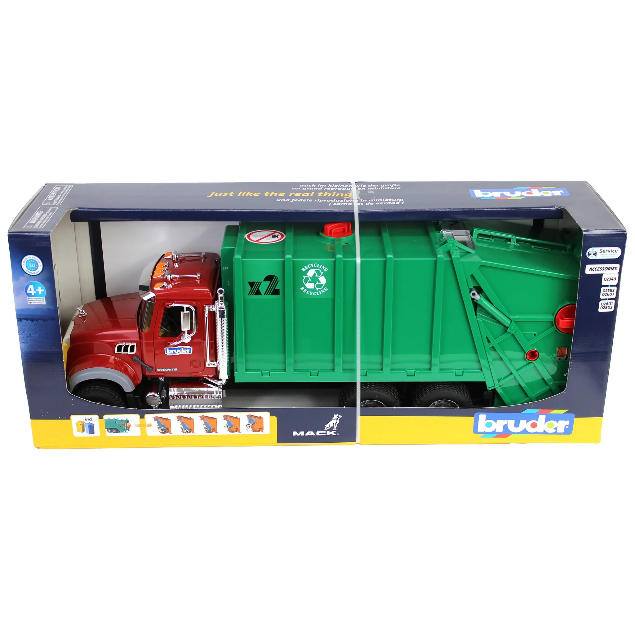 1/16 MACK Granite Rear Loading Garbage Truck by Bruder - Image 8