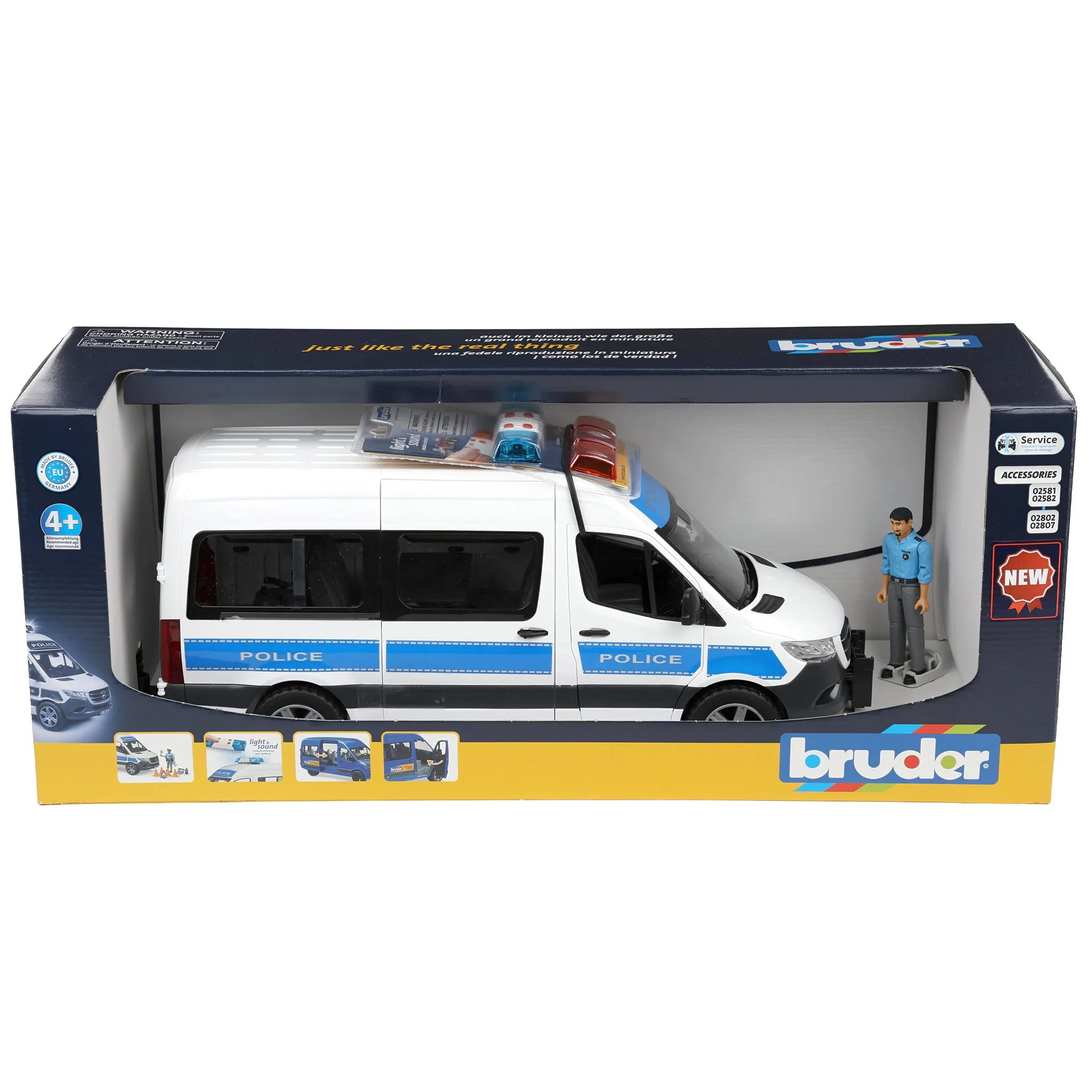 1/16 Bruder MB Sprinter Police Emergency Vehicle with Light & Sound Module - Image 5