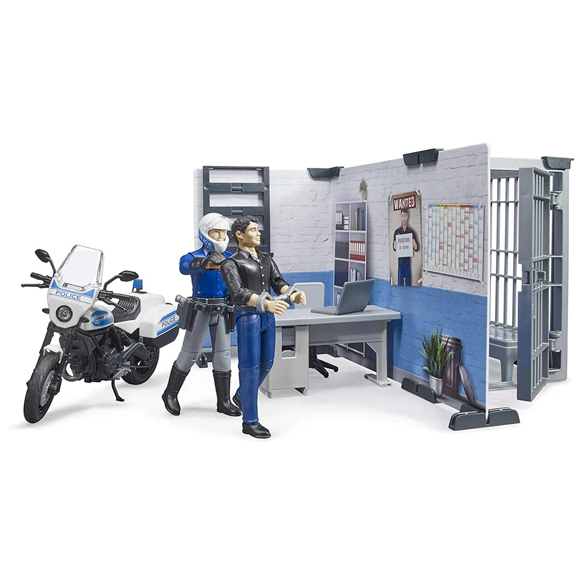 1/16 Bruder Police Station with Police Motorbike and Figures - Image 2