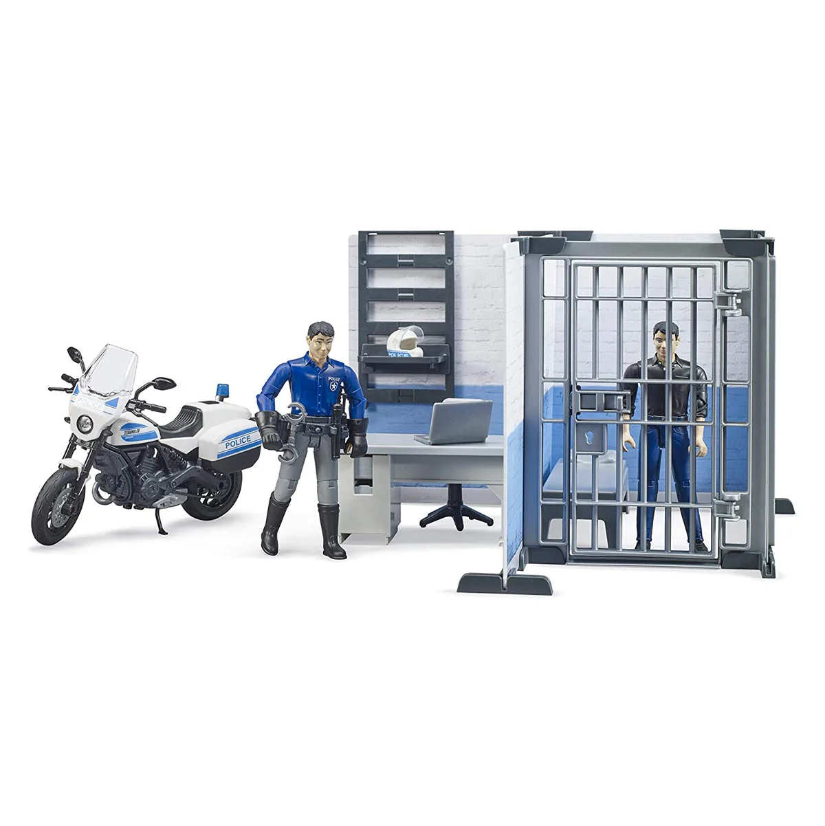 1/16 Bruder Police Station with Police Motorbike and Figures - Image 3