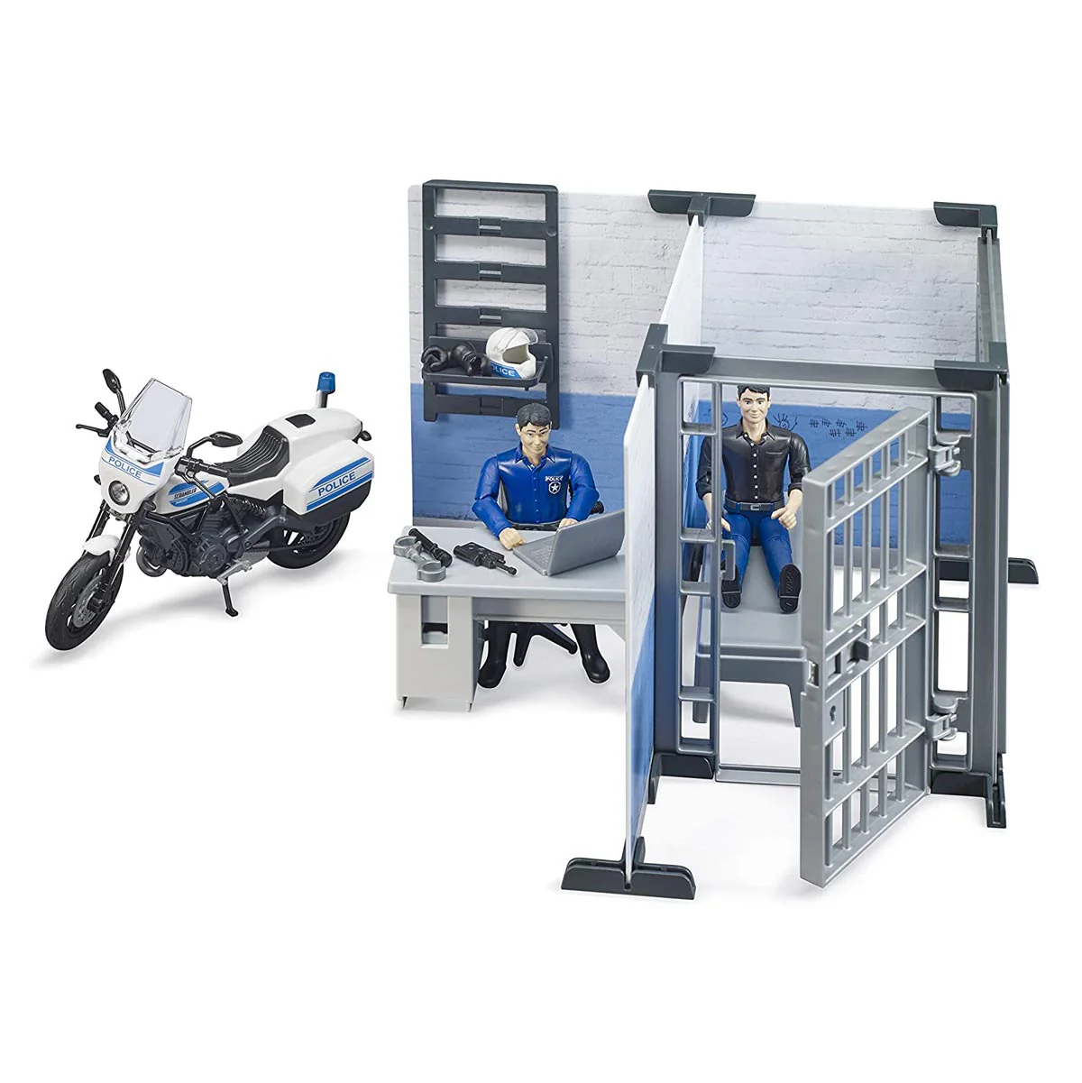 1/16 Bruder Police Station with Police Motorbike and Figures - Image 4