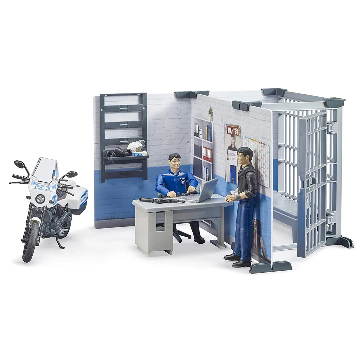 1/16 Bruder Police Station with Police Motorbike and Figures - Image 6