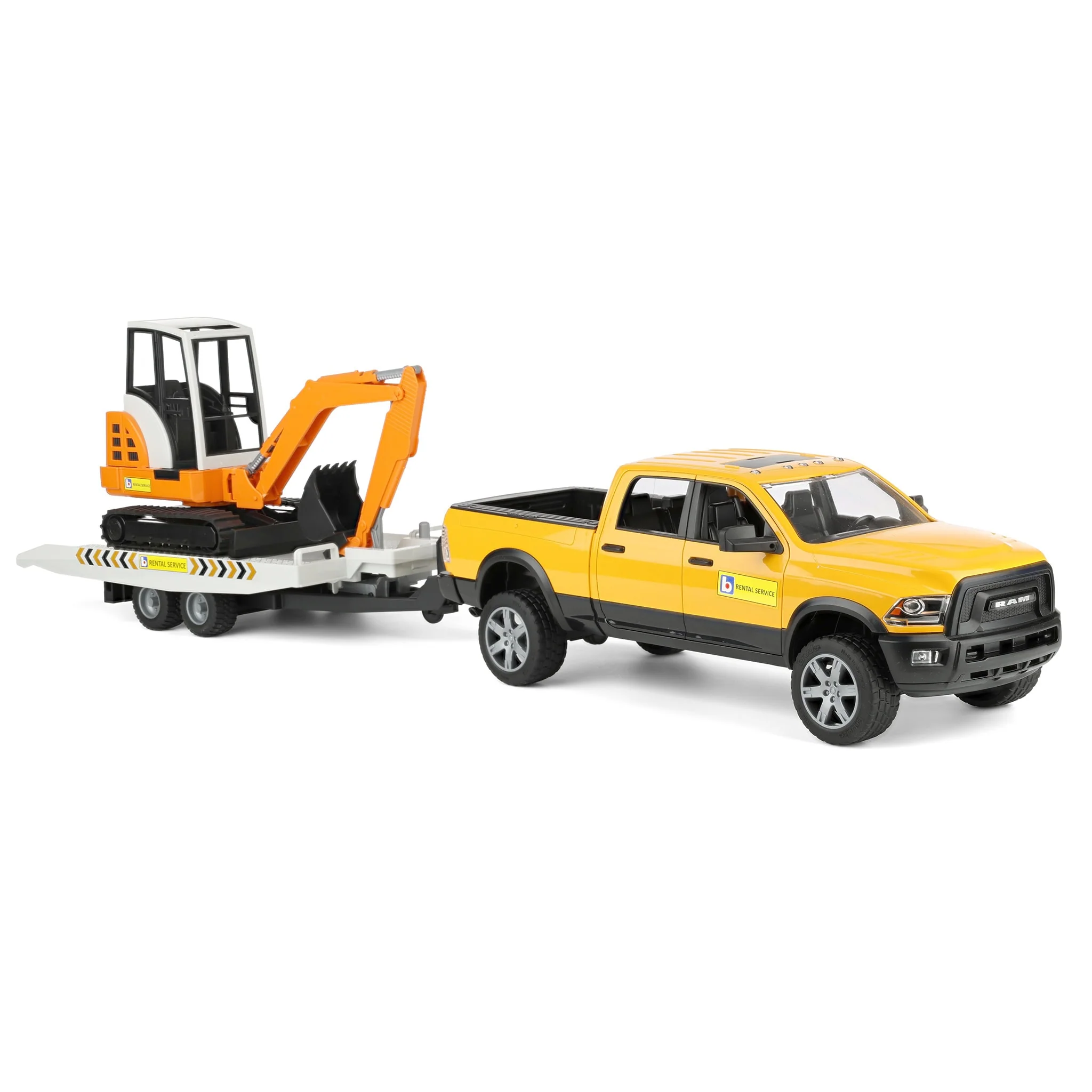 1/16 Bruder RAM Rental Truck with Trailer & Mini Excavator - Image 2