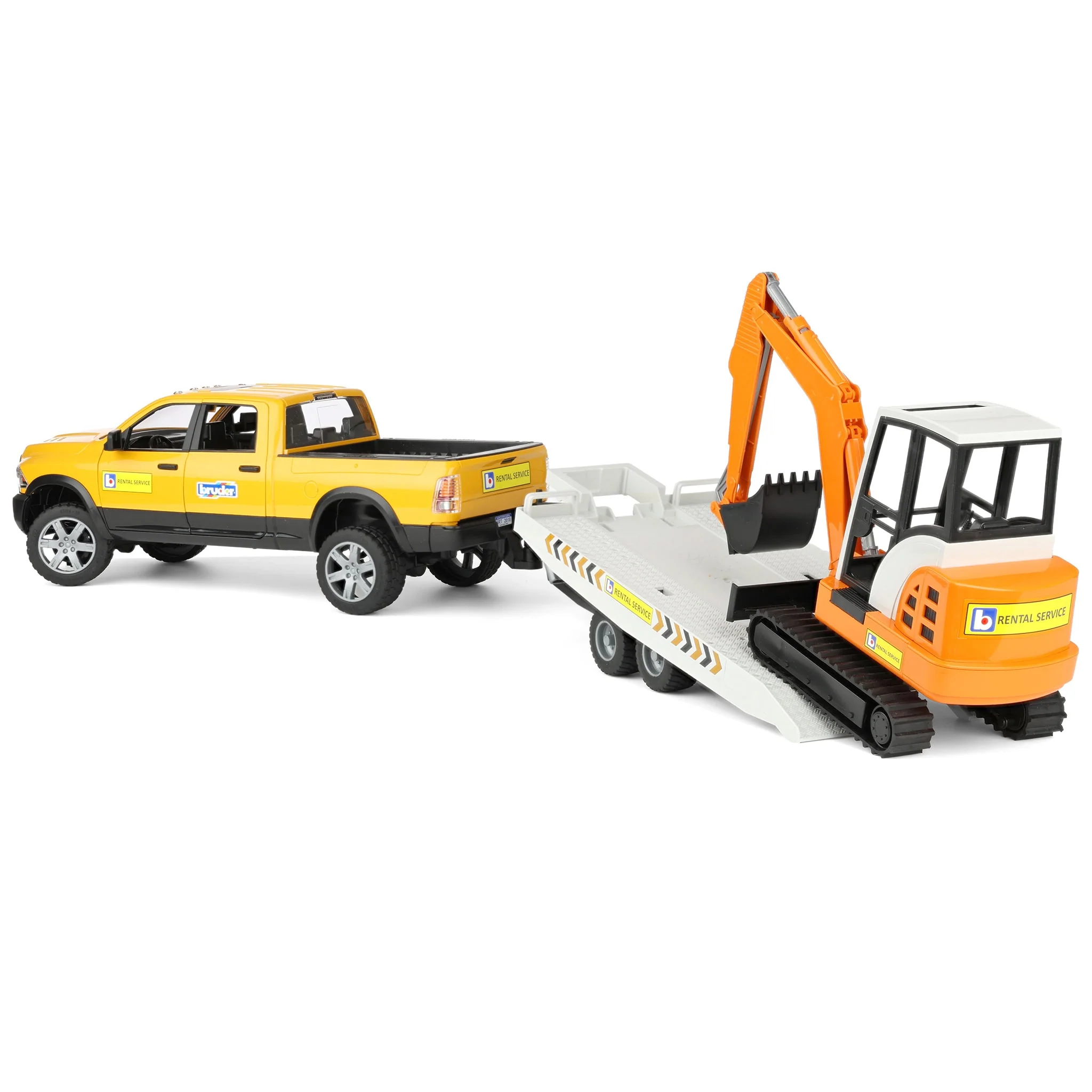1/16 Bruder RAM Rental Truck with Trailer & Mini Excavator - Image 4