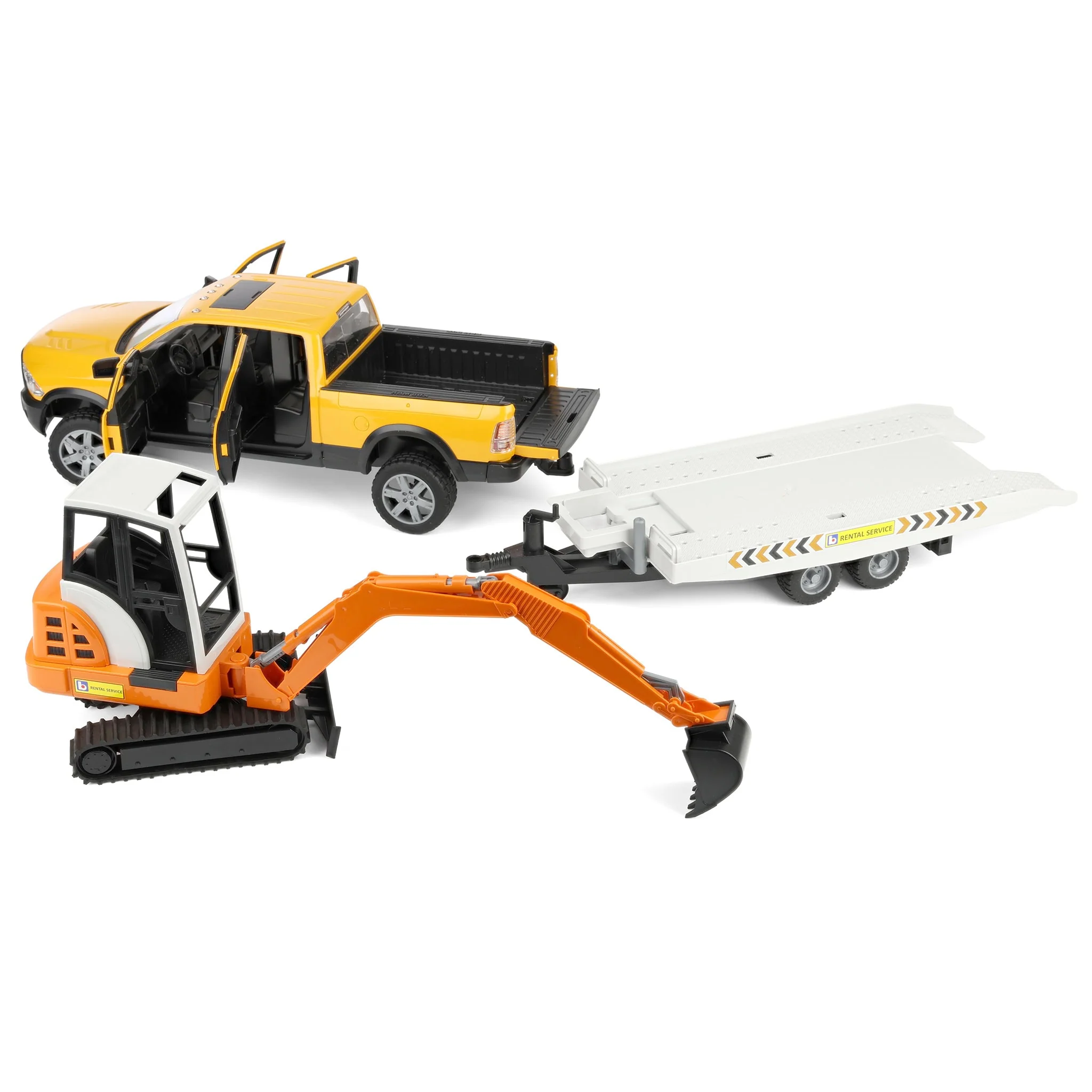 1/16 Bruder RAM Rental Truck with Trailer & Mini Excavator - Image 5