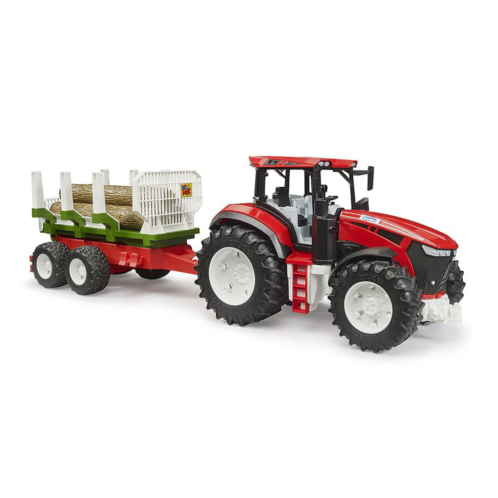1/16 Bruder Roadmax Tractor with Forwarding Trailer & 3 Logs - Image 2