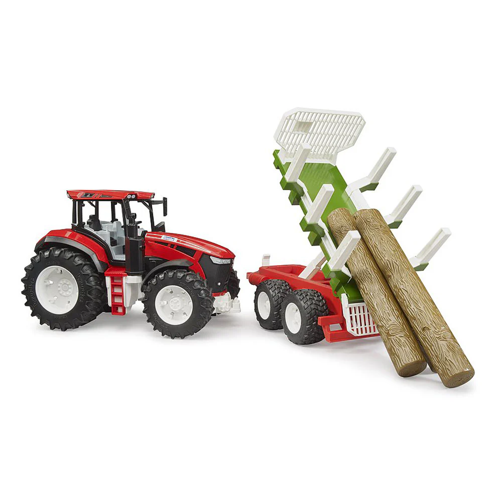 1/16 Bruder Roadmax Tractor with Forwarding Trailer & 3 Logs - Image 3
