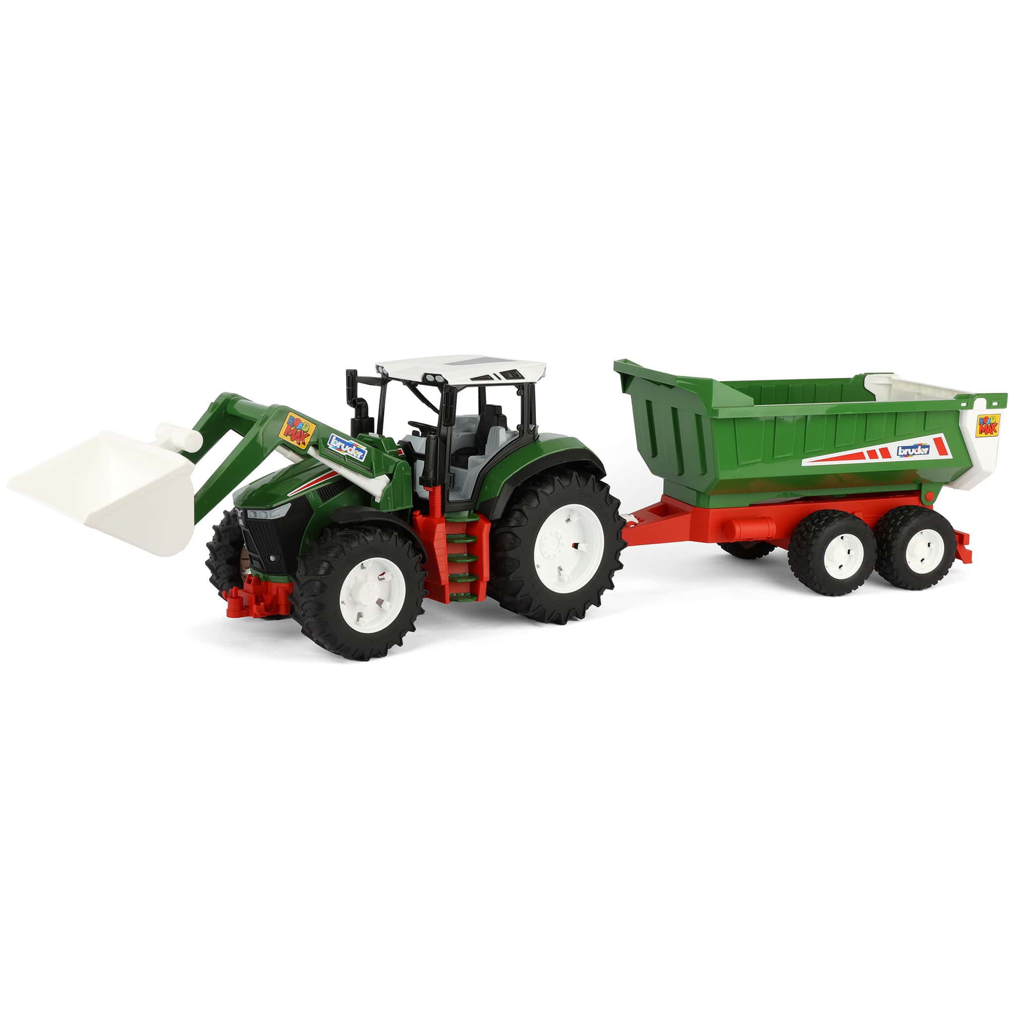 1/16 Bruder Roadmax Tractor with Front Loader and Tipping Trailer