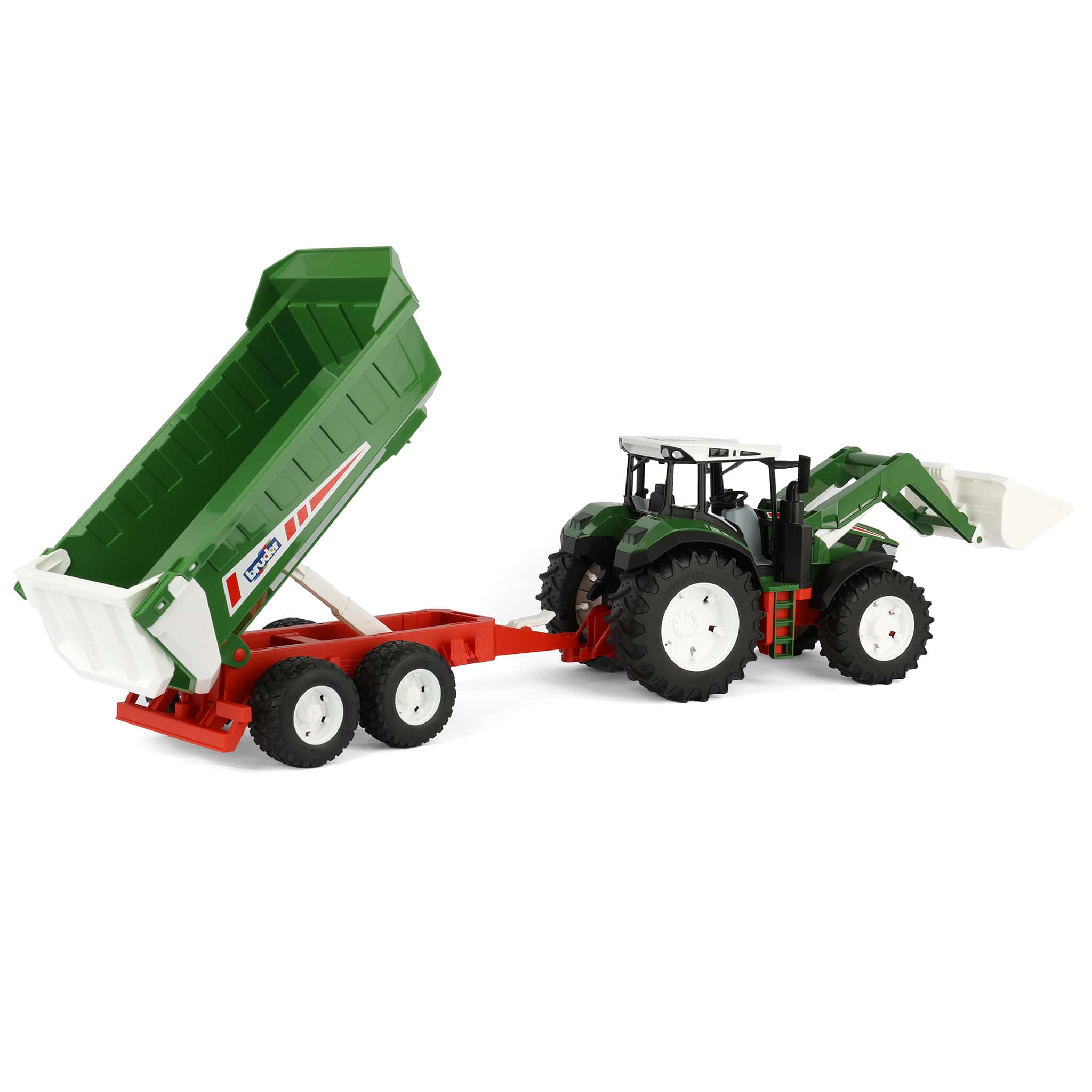 1/16 Bruder Roadmax Tractor with Front Loader and Tipping Trailer - Image 3