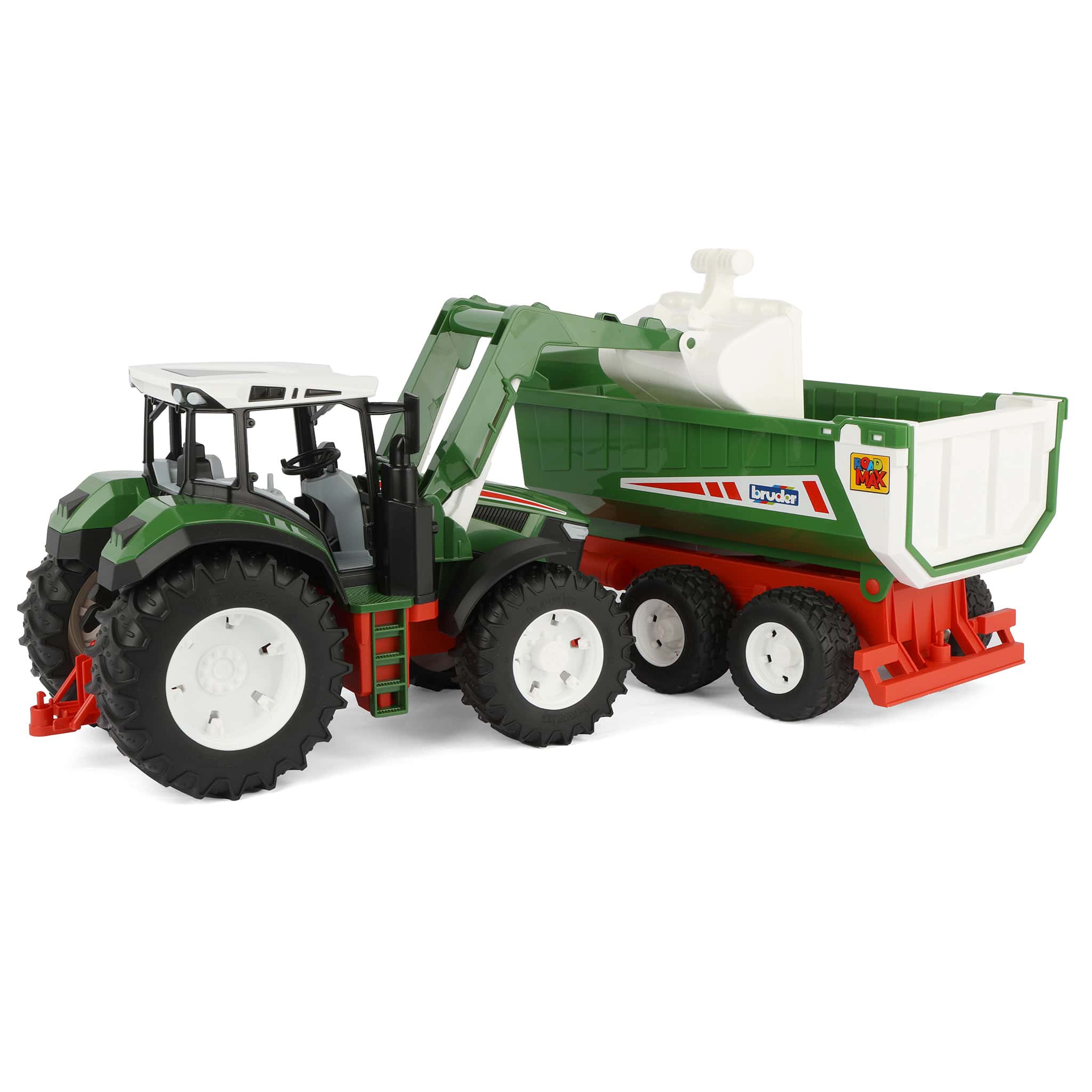 1/16 Bruder Roadmax Tractor with Front Loader and Tipping Trailer - Image 4