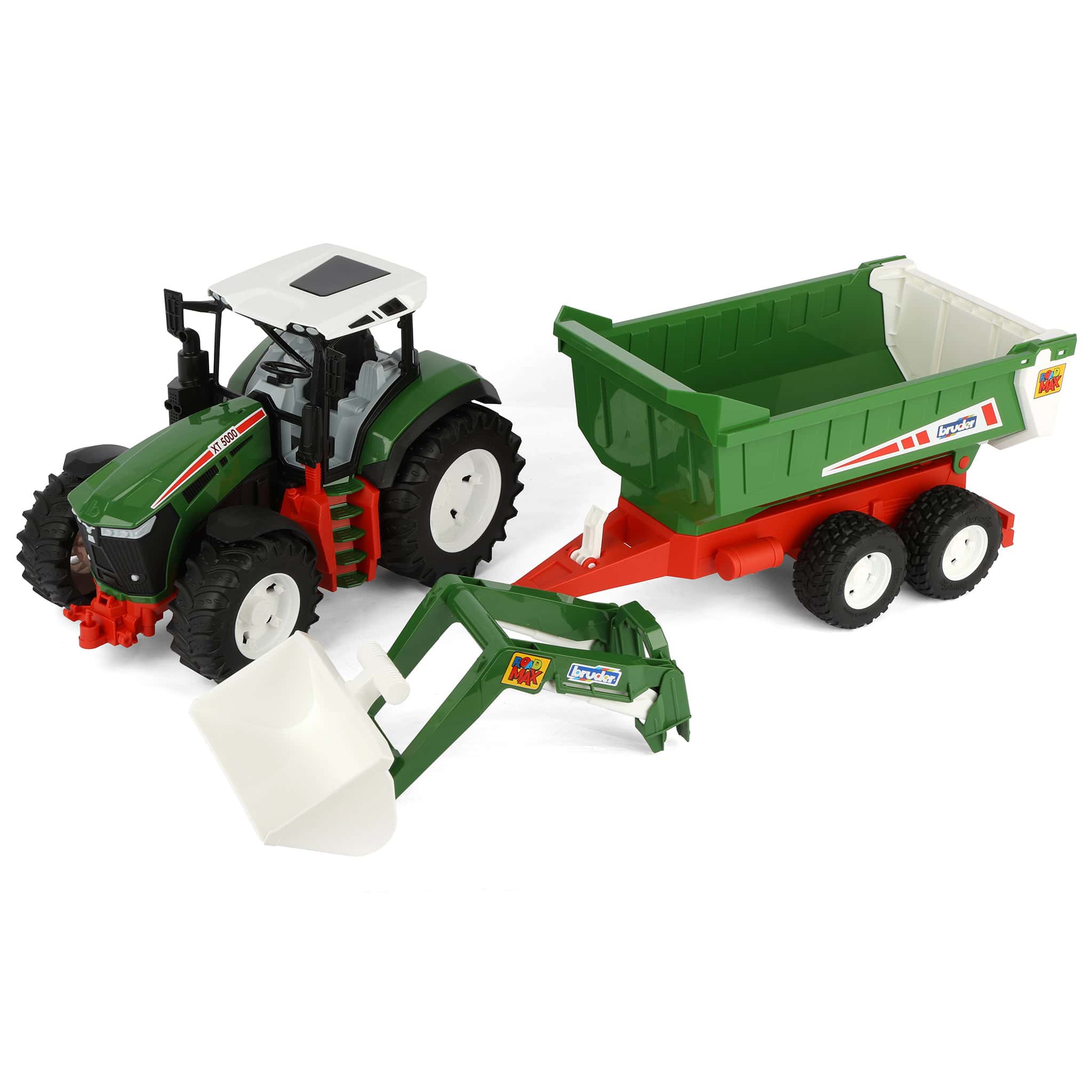 1/16 Bruder Roadmax Tractor with Front Loader and Tipping Trailer - Image 5