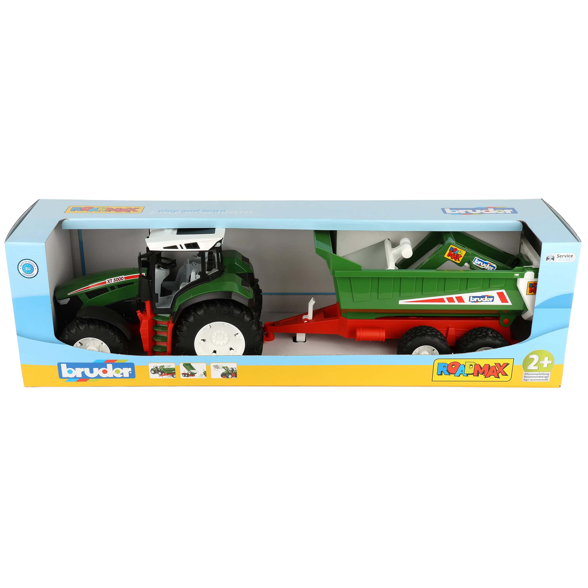 1/16 Bruder Roadmax Tractor with Front Loader and Tipping Trailer - Image 6