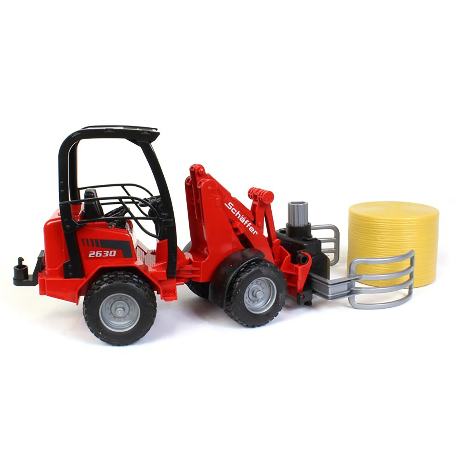 1/16 Schaffer 2630 Compact Loader with Bale Gripper, Bucket & Bale by Bruder - Image 3