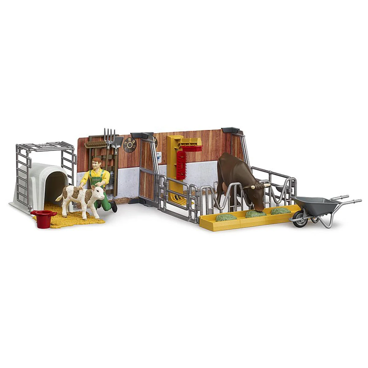1/16 Bworld Cow & Calf Barn with Farmer by Bruder - Image 10
