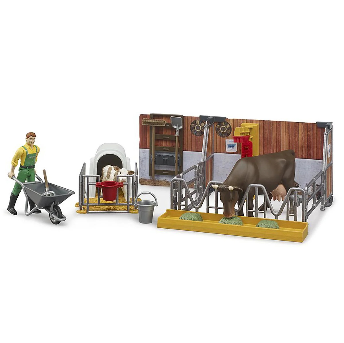 1/16 Bworld Cow & Calf Barn with Farmer by Bruder - Image 6