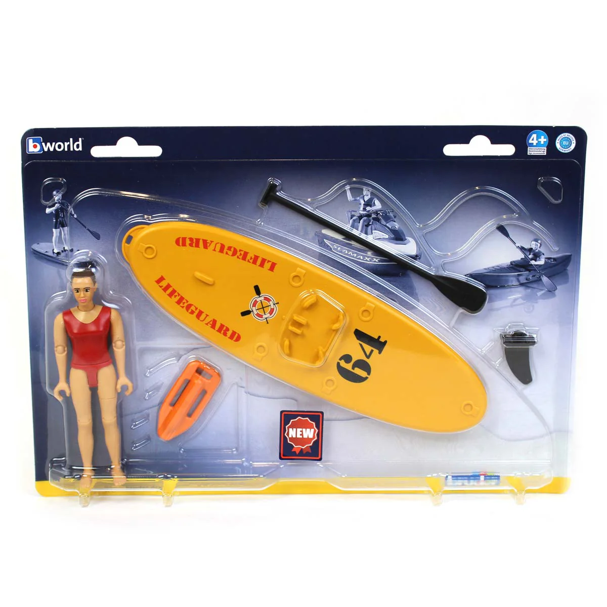 1/16 Bworld Life Guard with Stand up Paddle Board by Bruder - Image 5